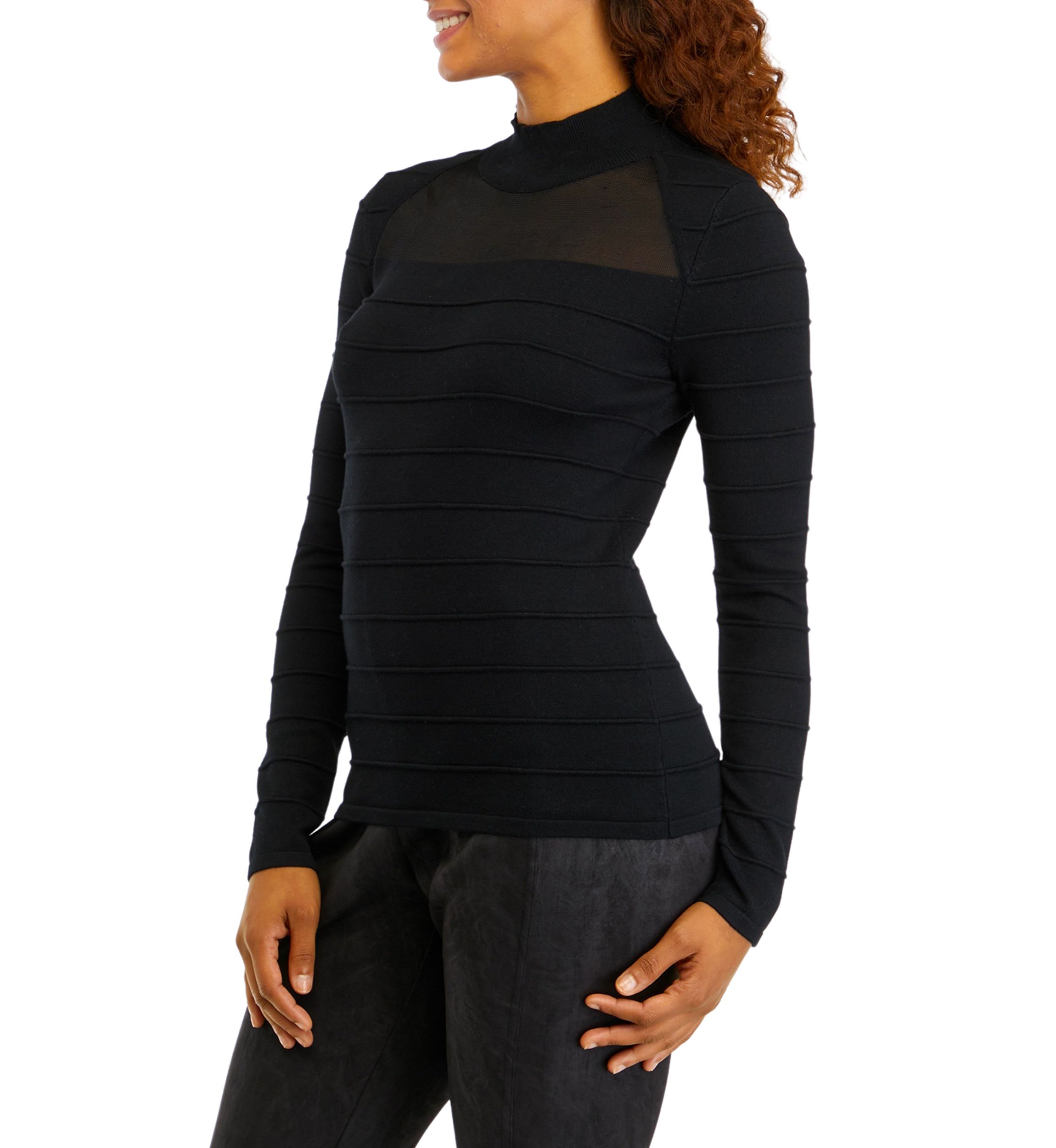 Womens Long Sleeve Ottoman Sweater 