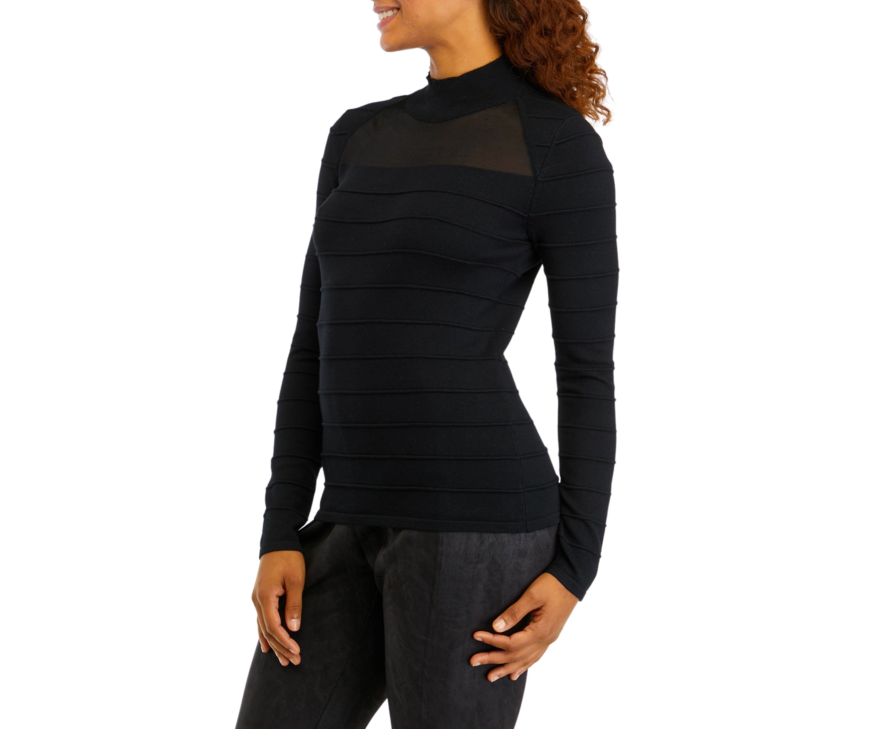 Womens Long Sleeve Ottoman Sweater 