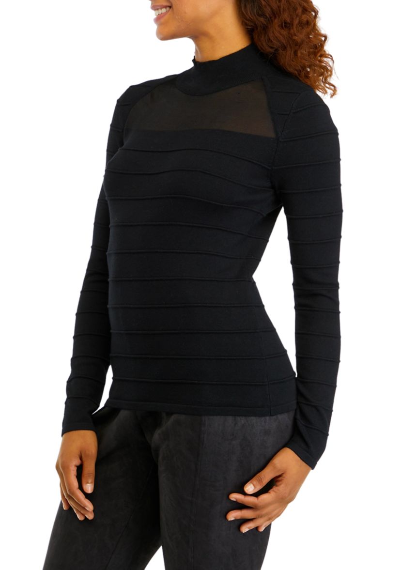 Womens Long Sleeve Ottoman Sweater 