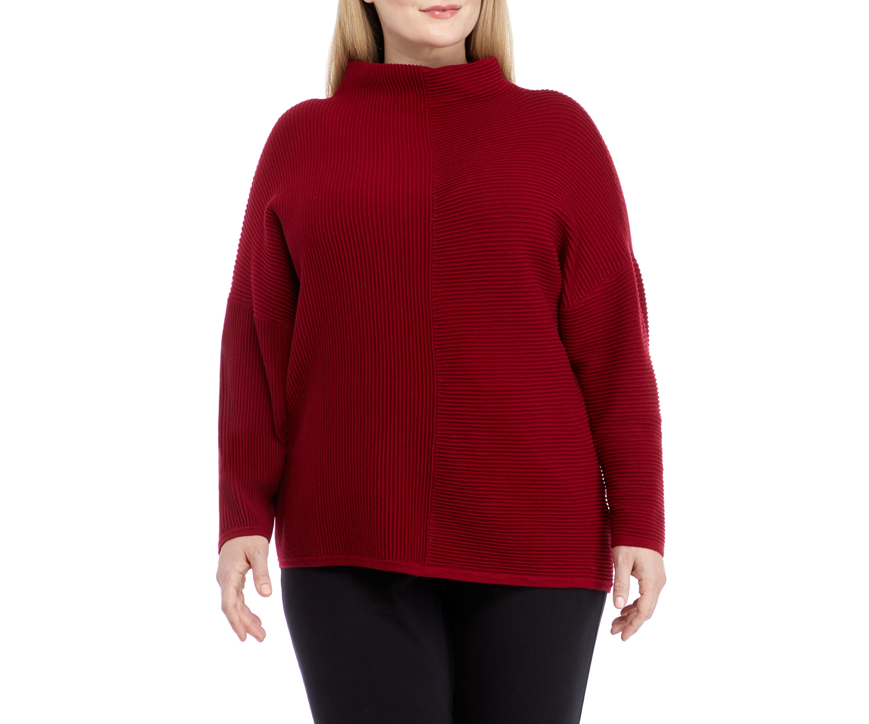 Plus Size Long Sleeve Ottoman Sweater