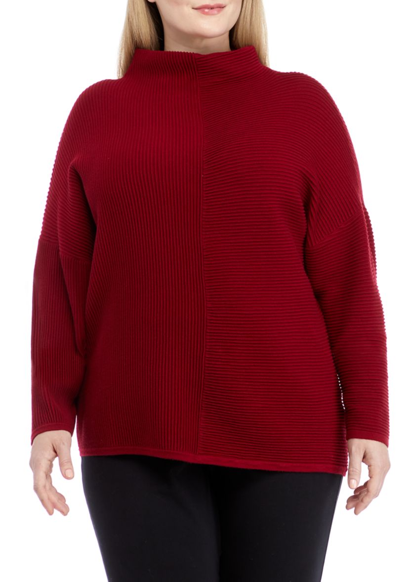 Plus Size Long Sleeve Ottoman Sweater