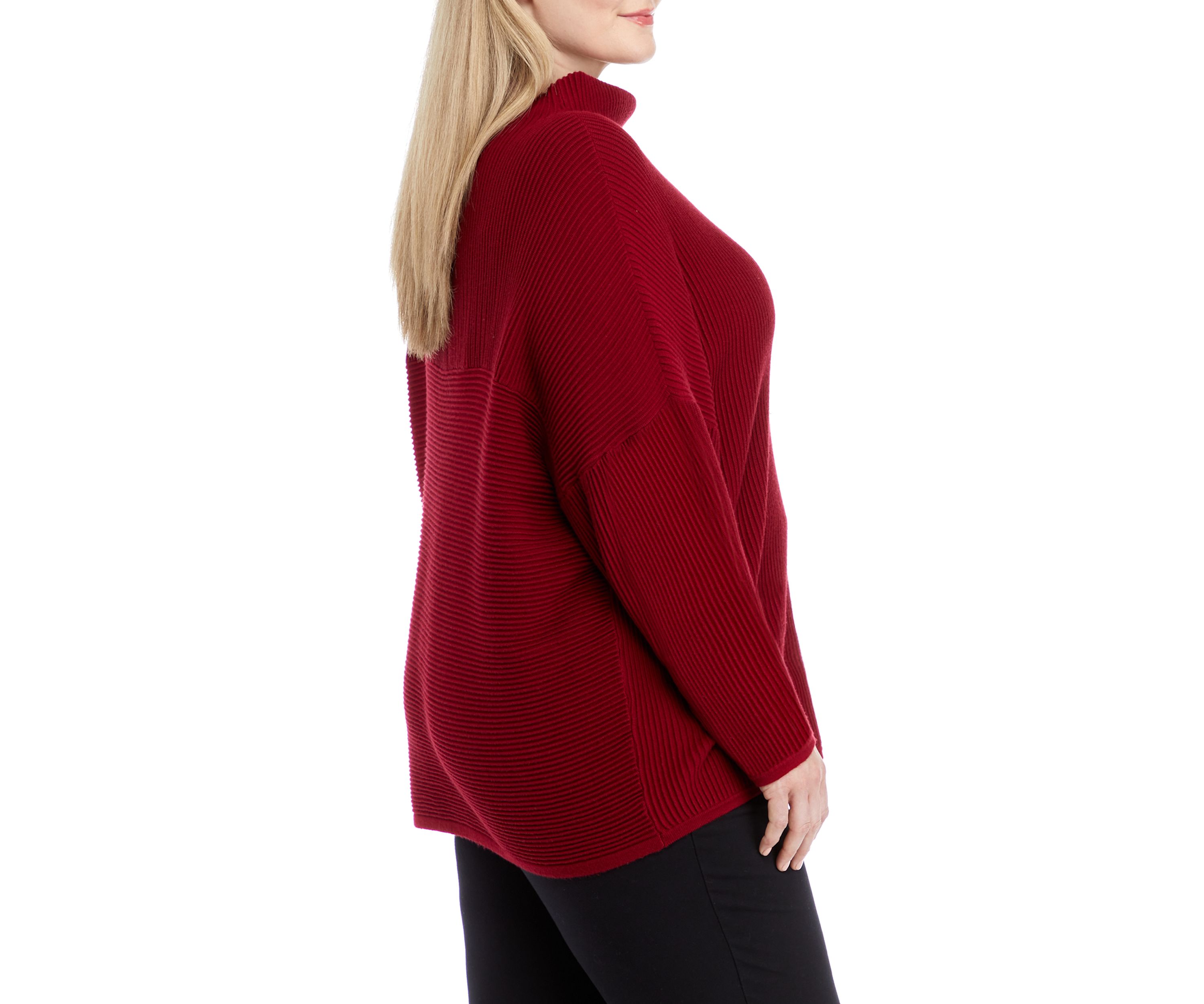 Plus Size Long Sleeve Ottoman Sweater