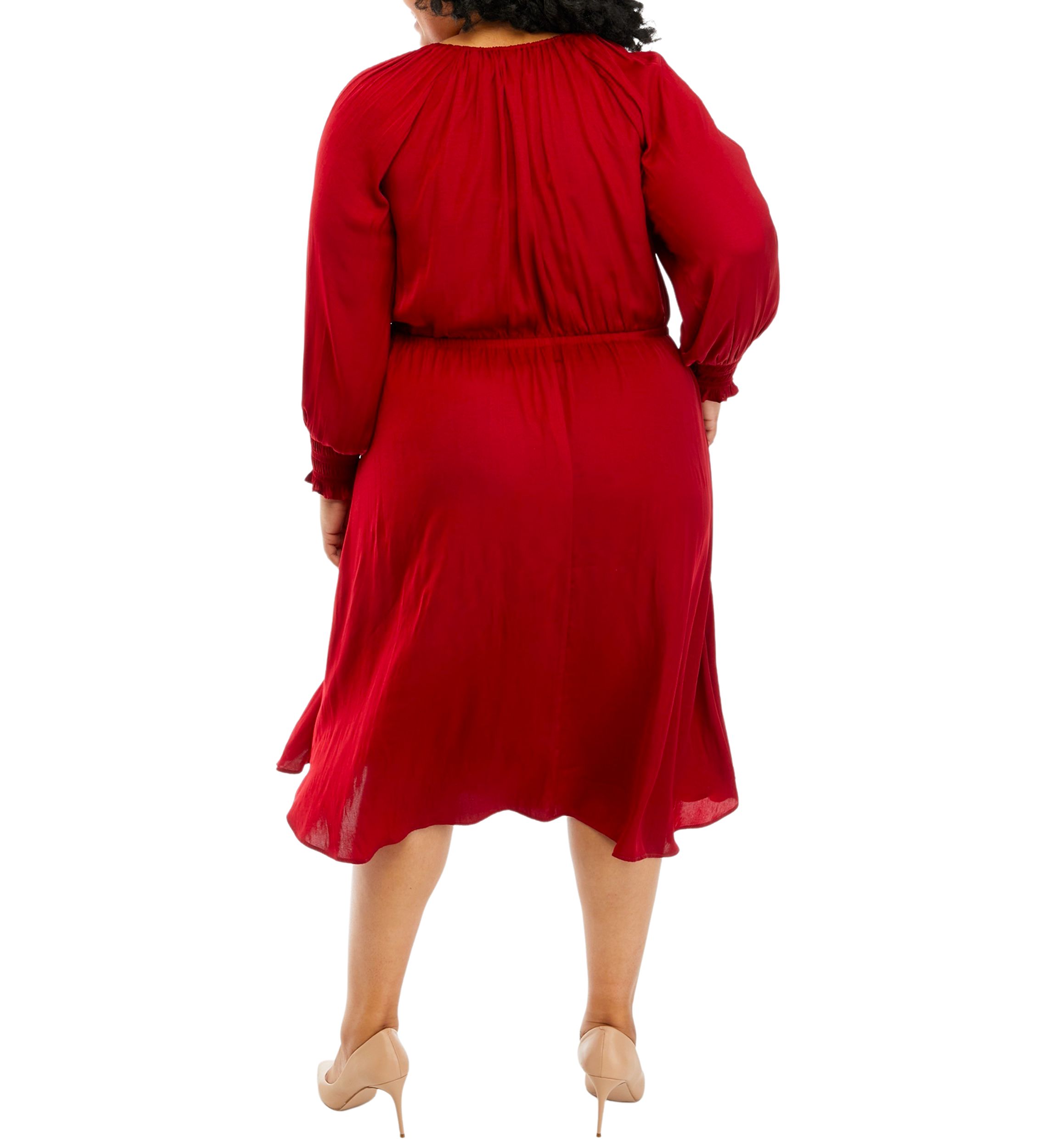Plus Size Split Neck Airflow Dress
