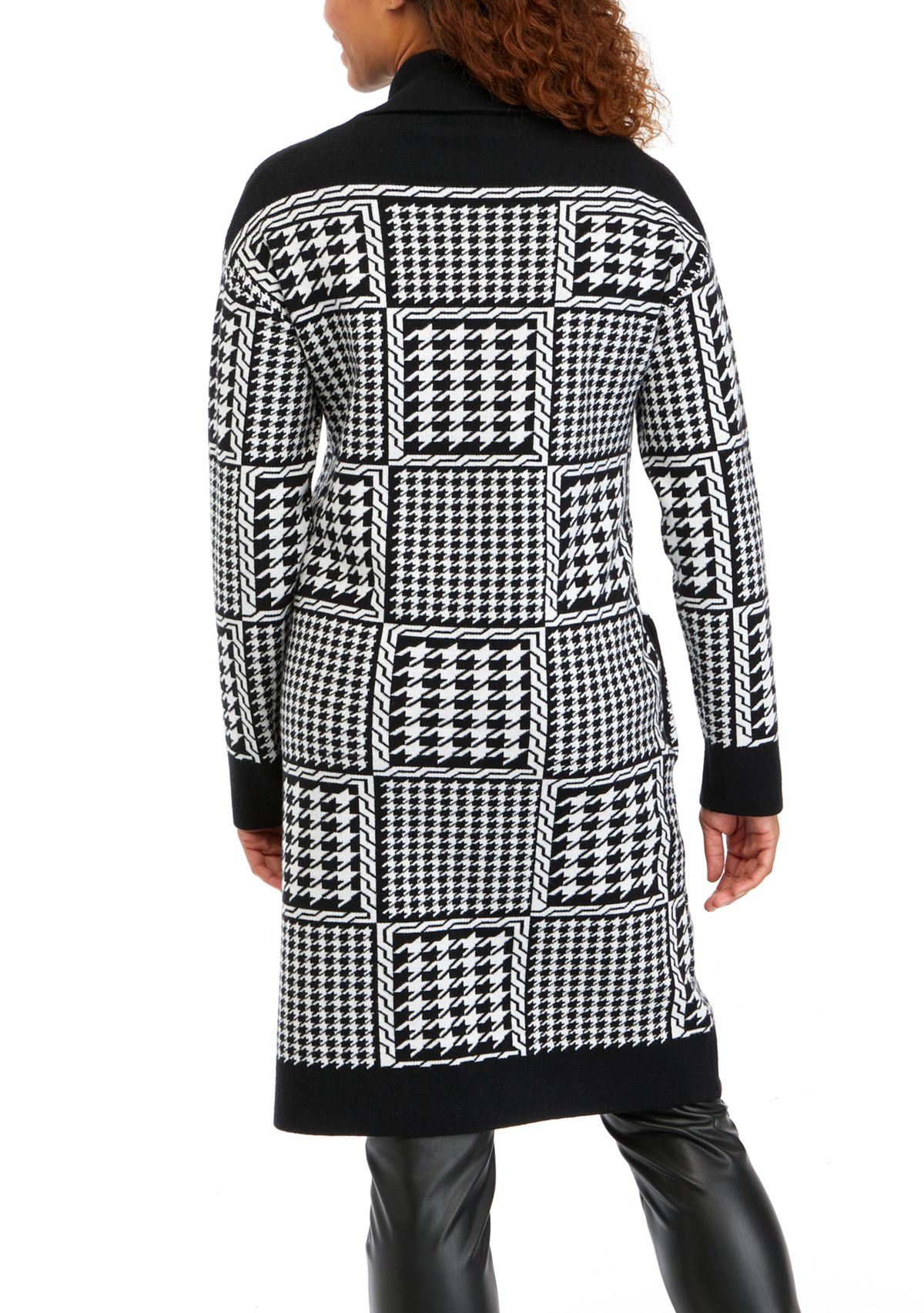 Womens Notch Collar Printed Cardigan