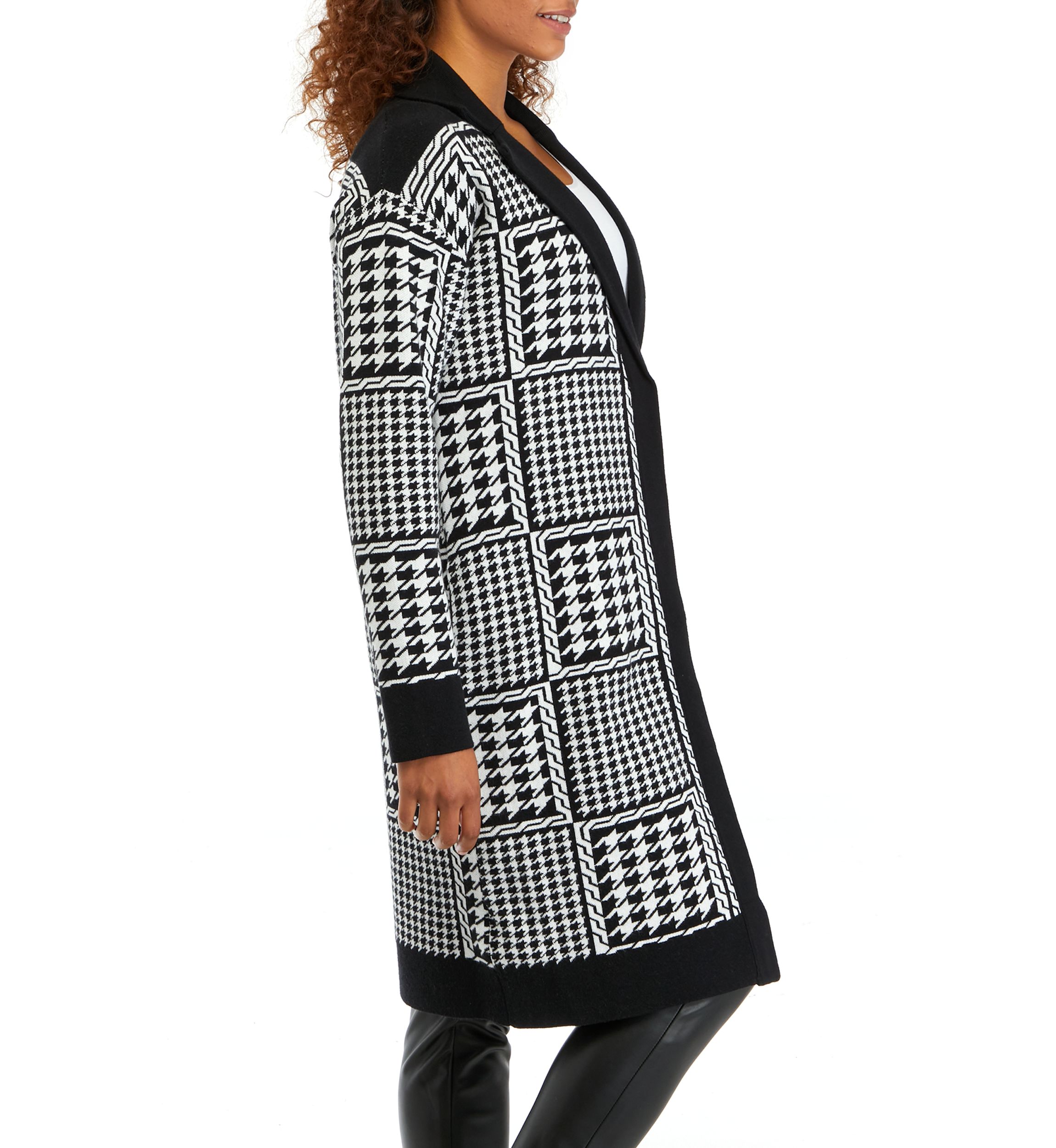 Womens Notch Collar Printed Cardigan