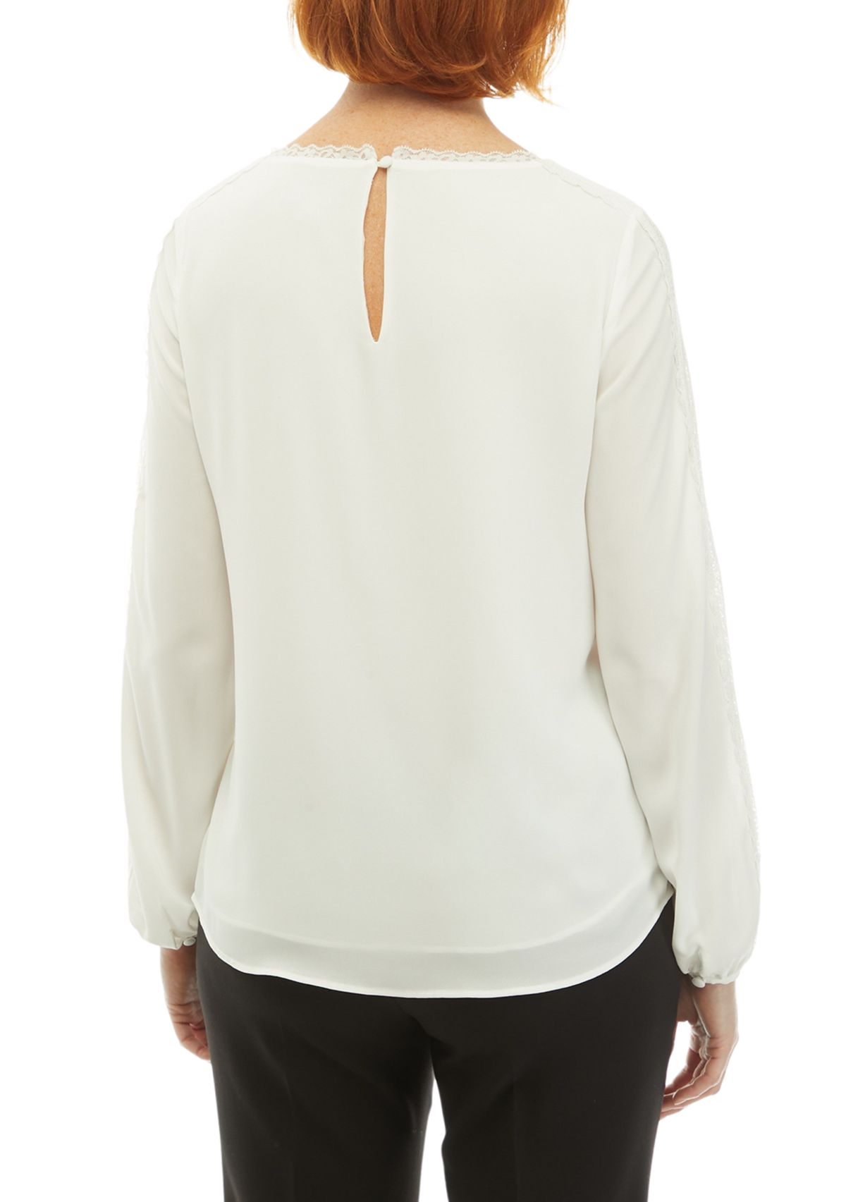 Womens Long Sleeve Lace Inset Blouse