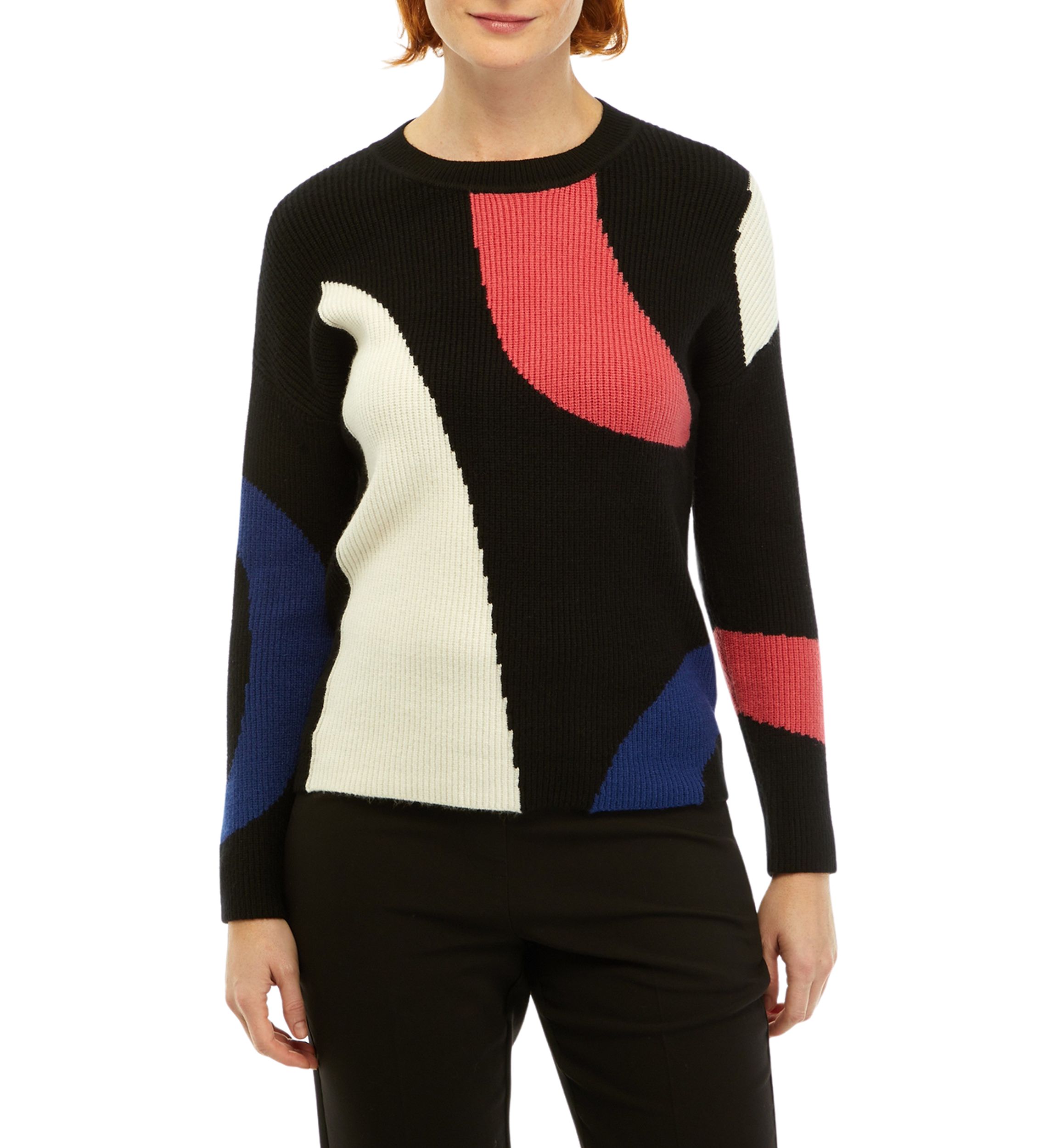 Womens Color Blocked Sweater
