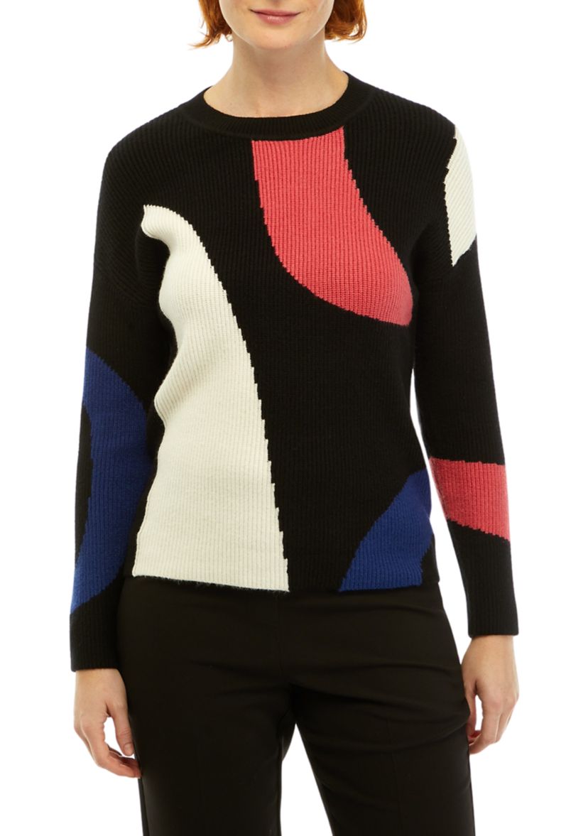Womens Color Blocked Sweater