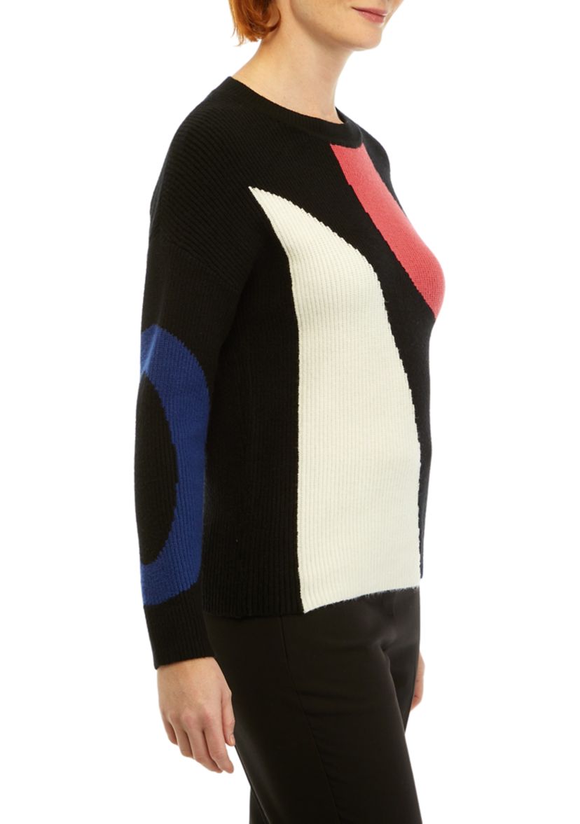 Womens Color Blocked Sweater