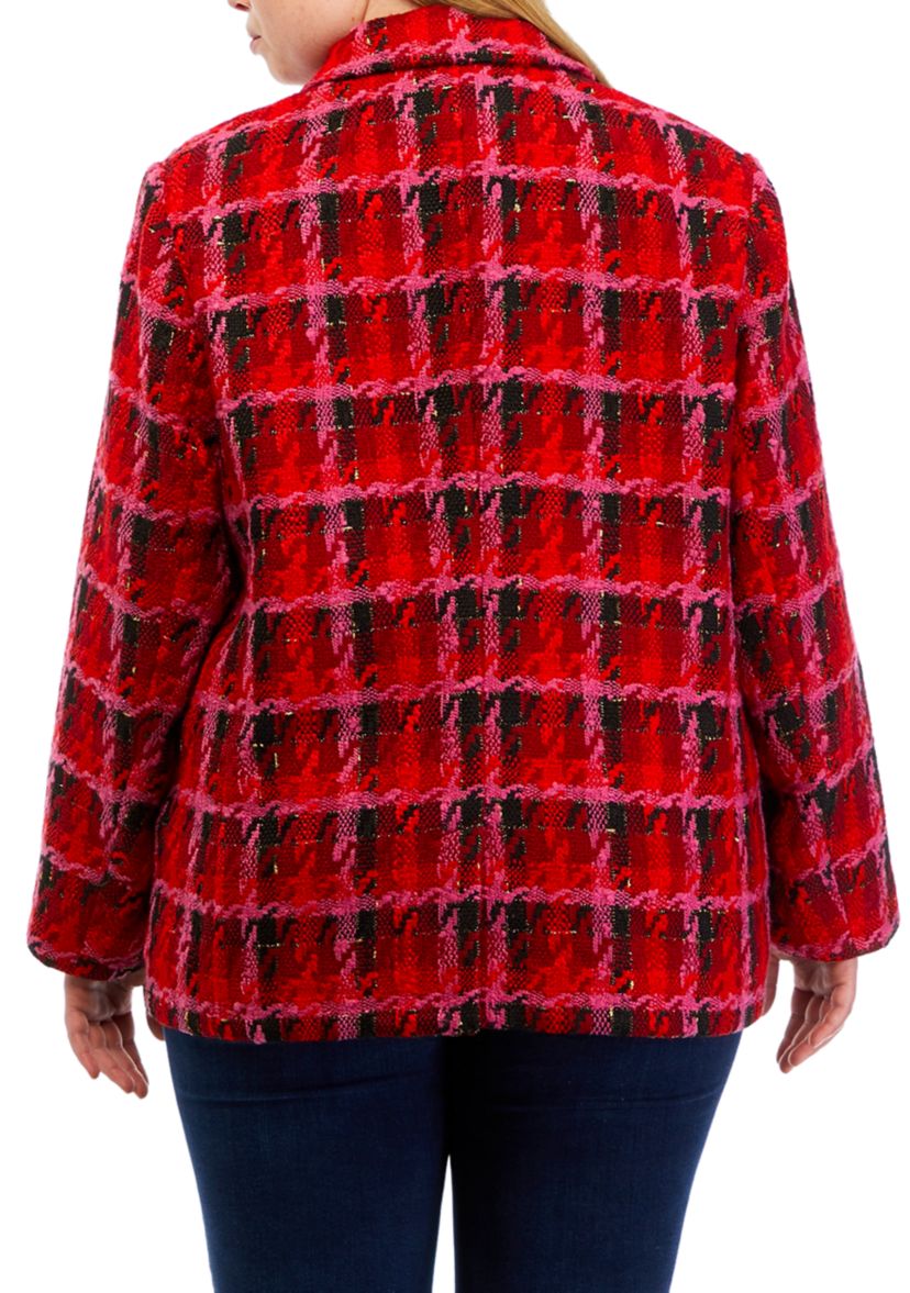 Plus Size One Button Blazer