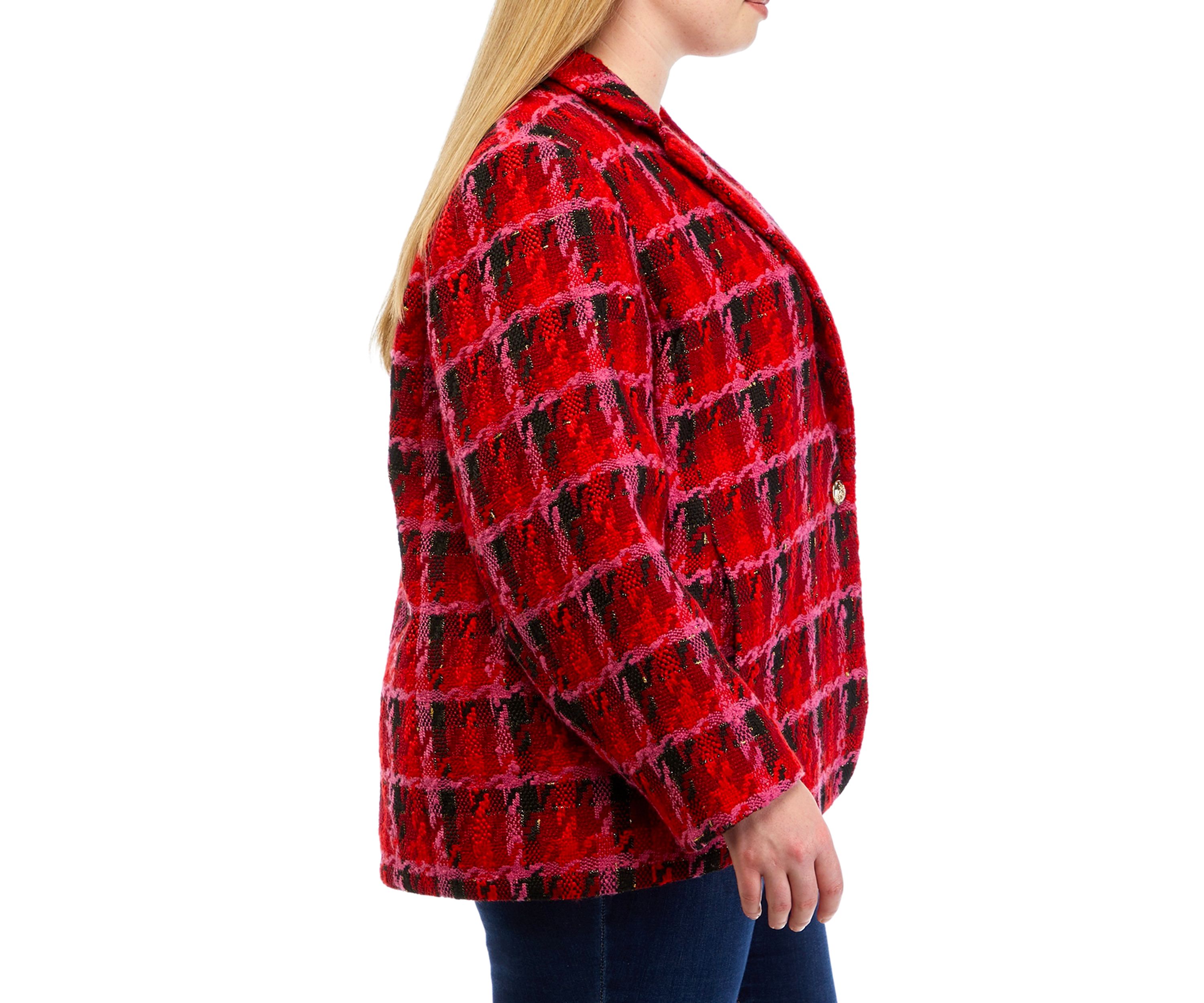 Plus Size One Button Blazer