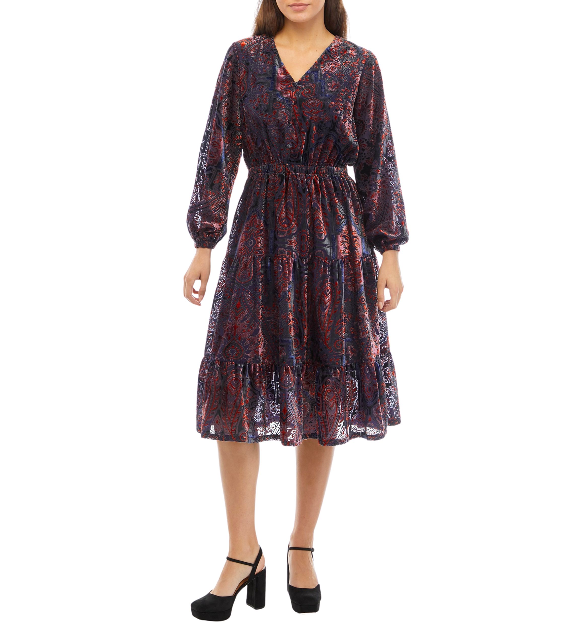 Petite V-Neck Tiered Dress