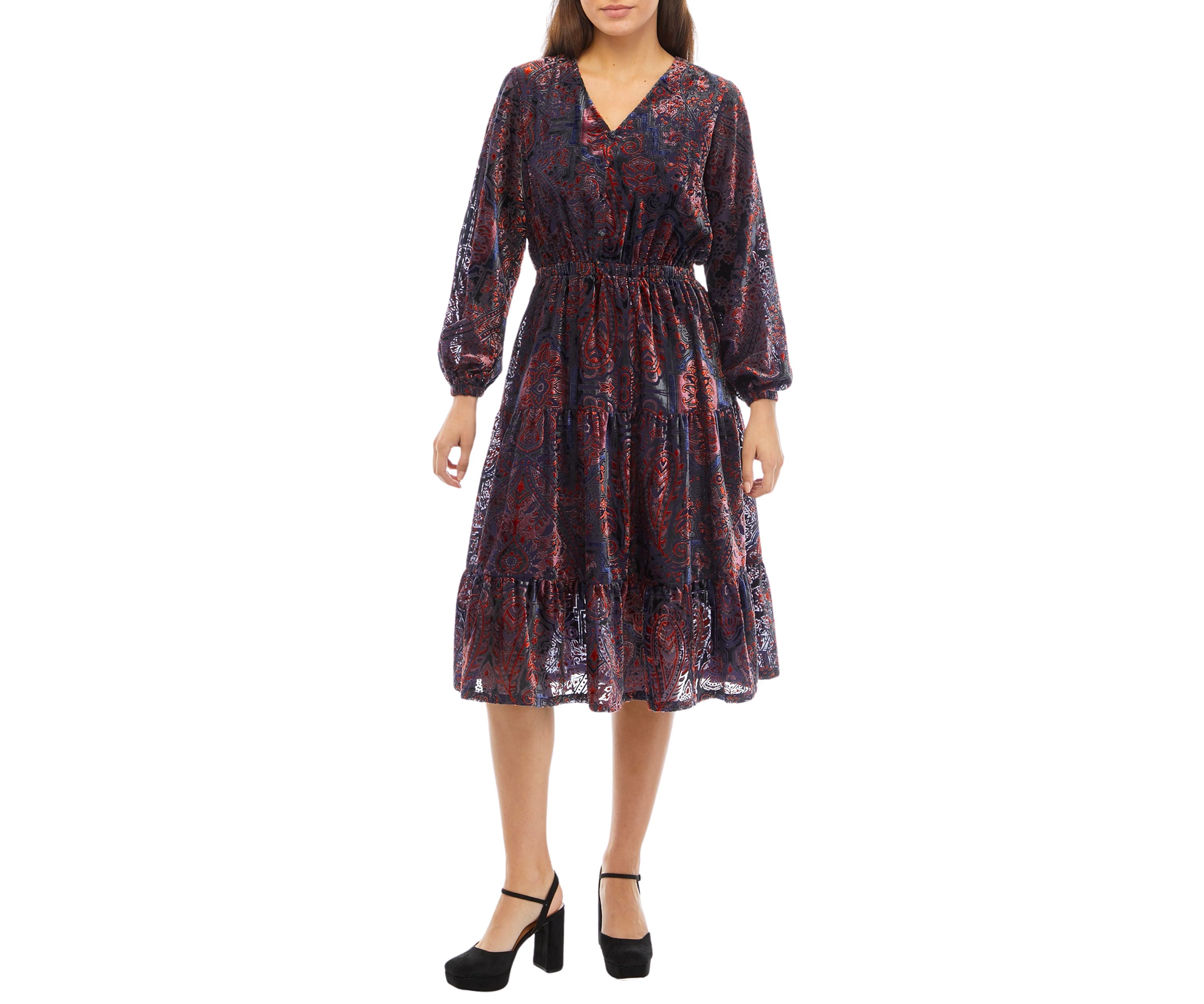 Petite V-Neck Tiered Dress