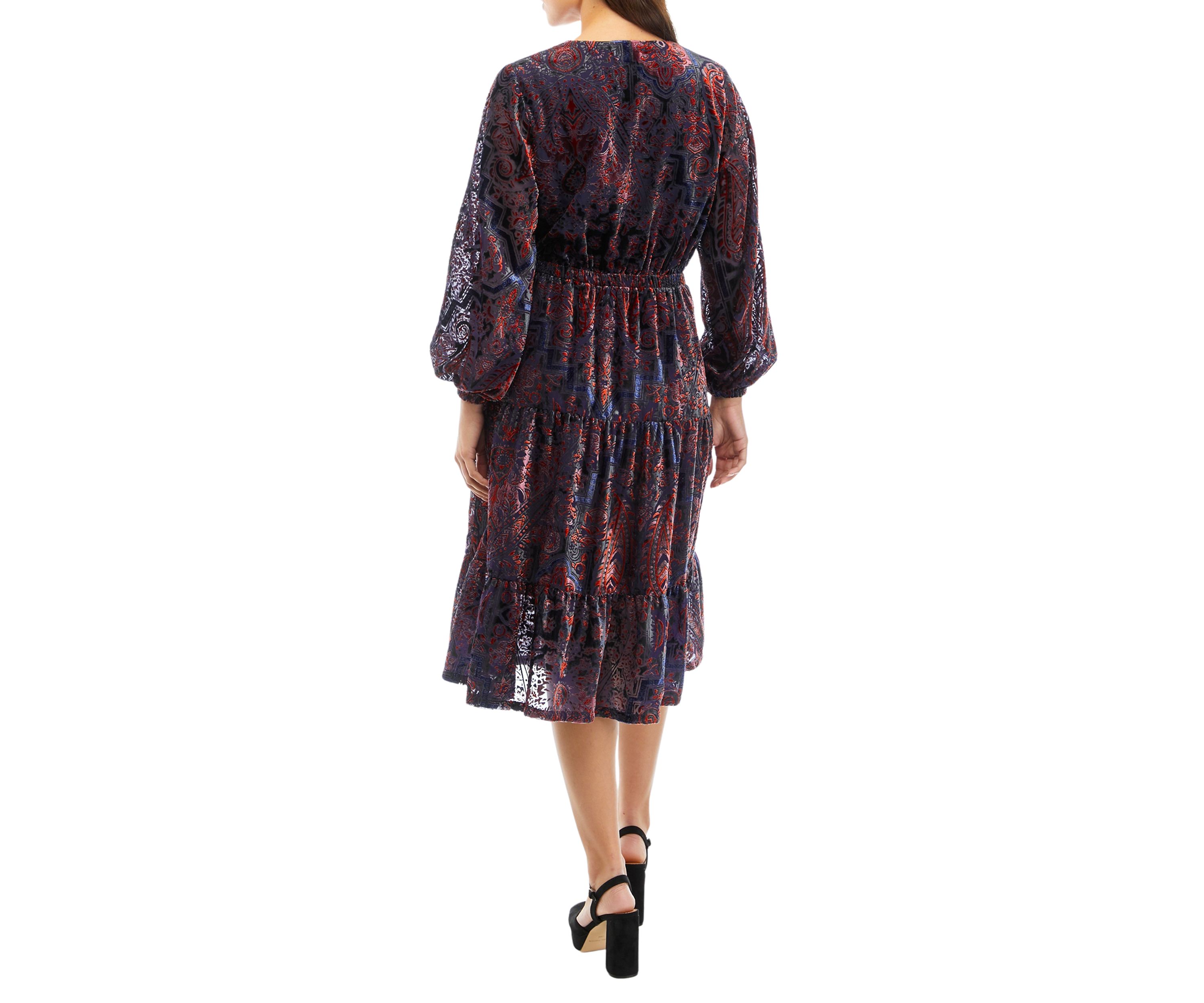 Petite V-Neck Tiered Dress