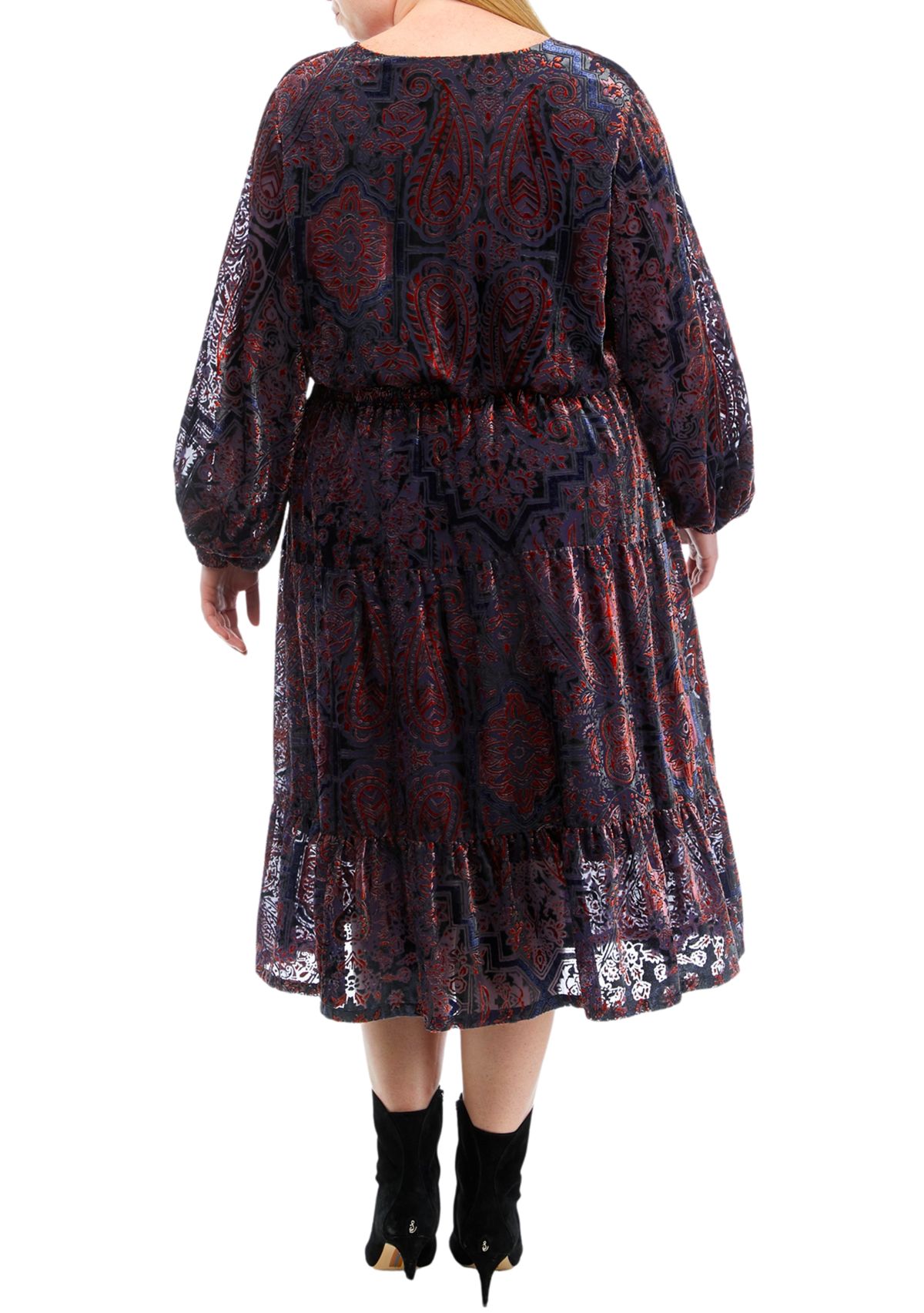 Plus Size V-Neck Tiered Dress