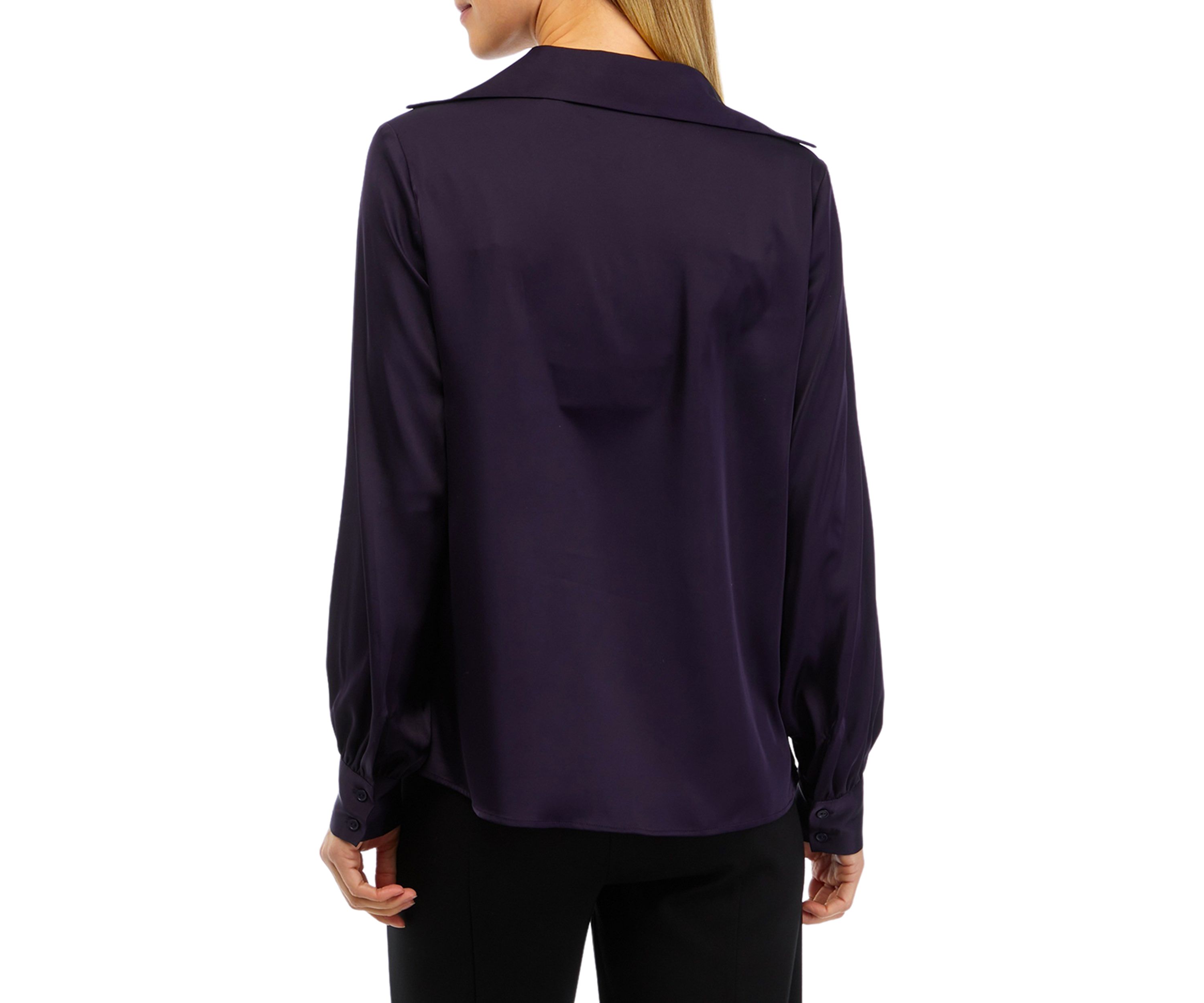 Womens Cowl Neck Satin Blouse