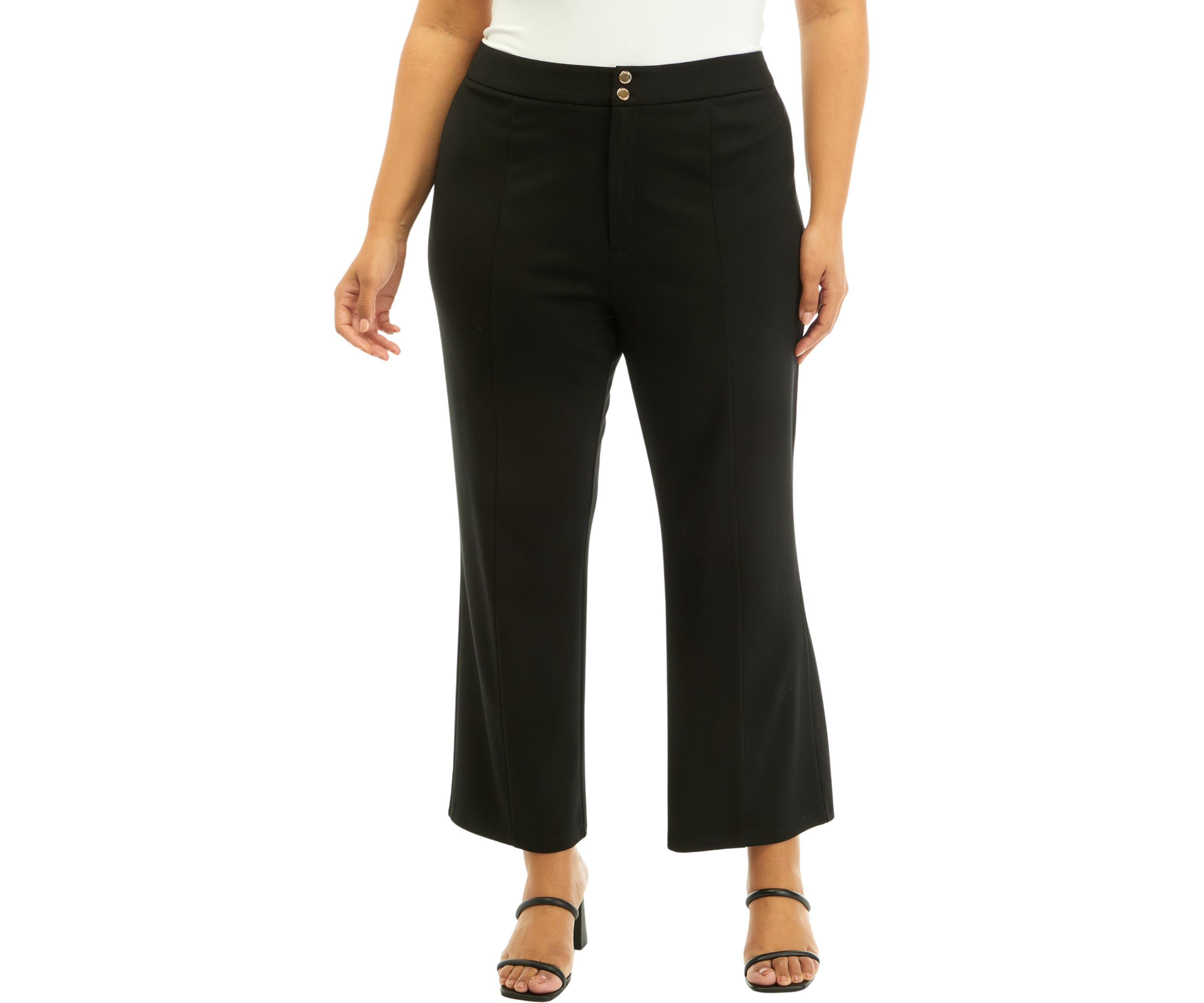 Plus Size Solid Wide Leg Pants