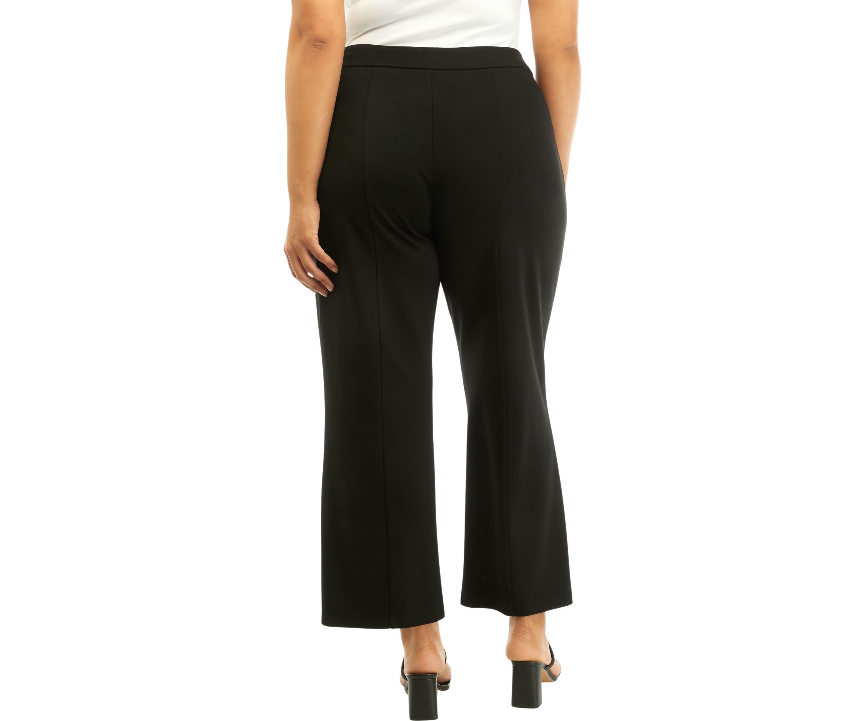 Plus Size Solid Wide Leg Pants