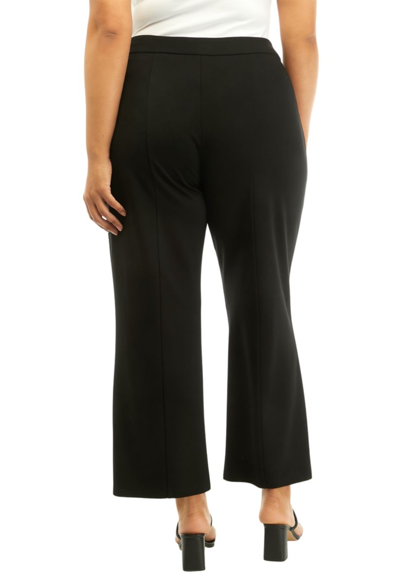 Plus Size Solid Wide Leg Pants
