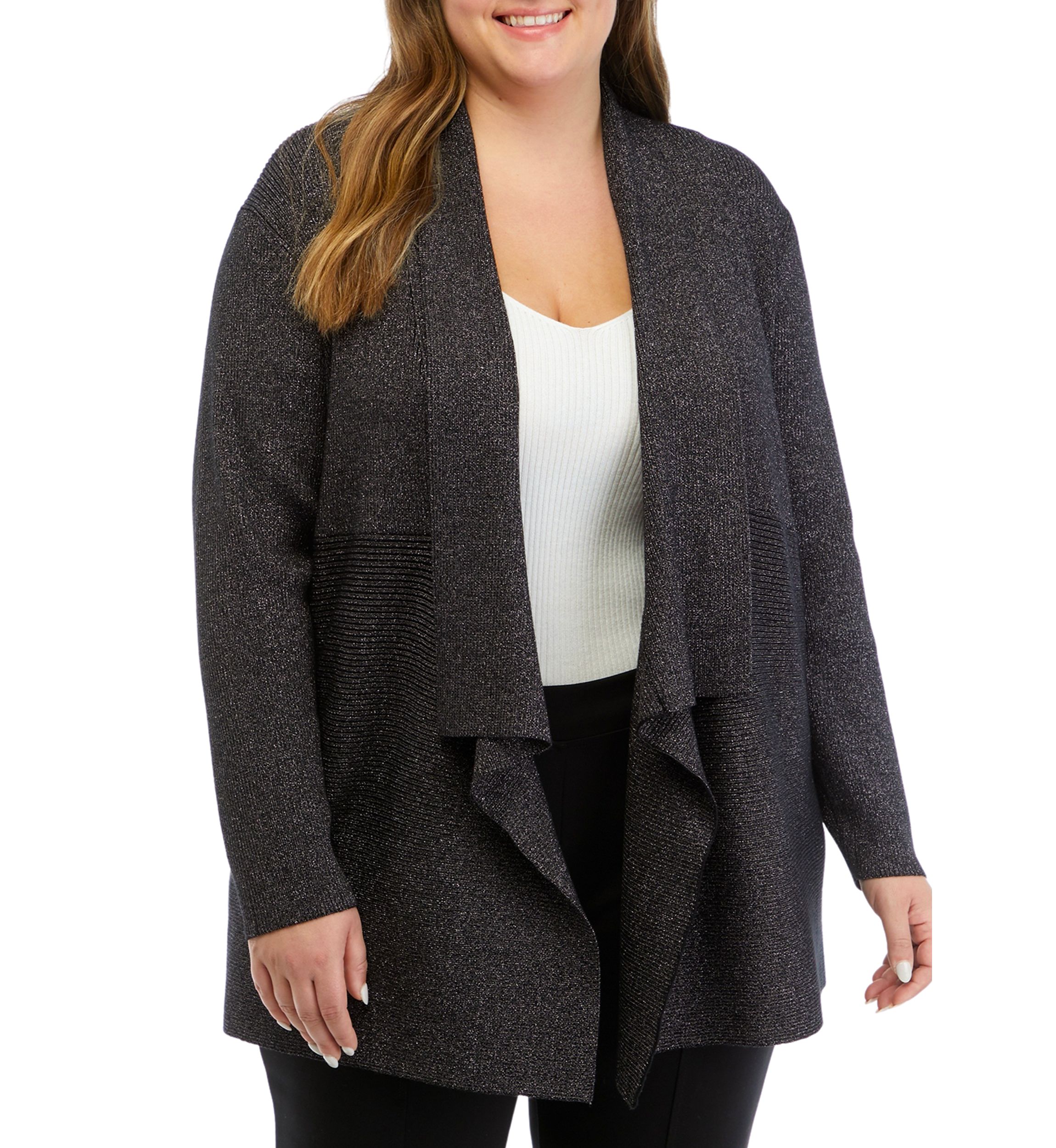 Plus Size Open Front Cardigan