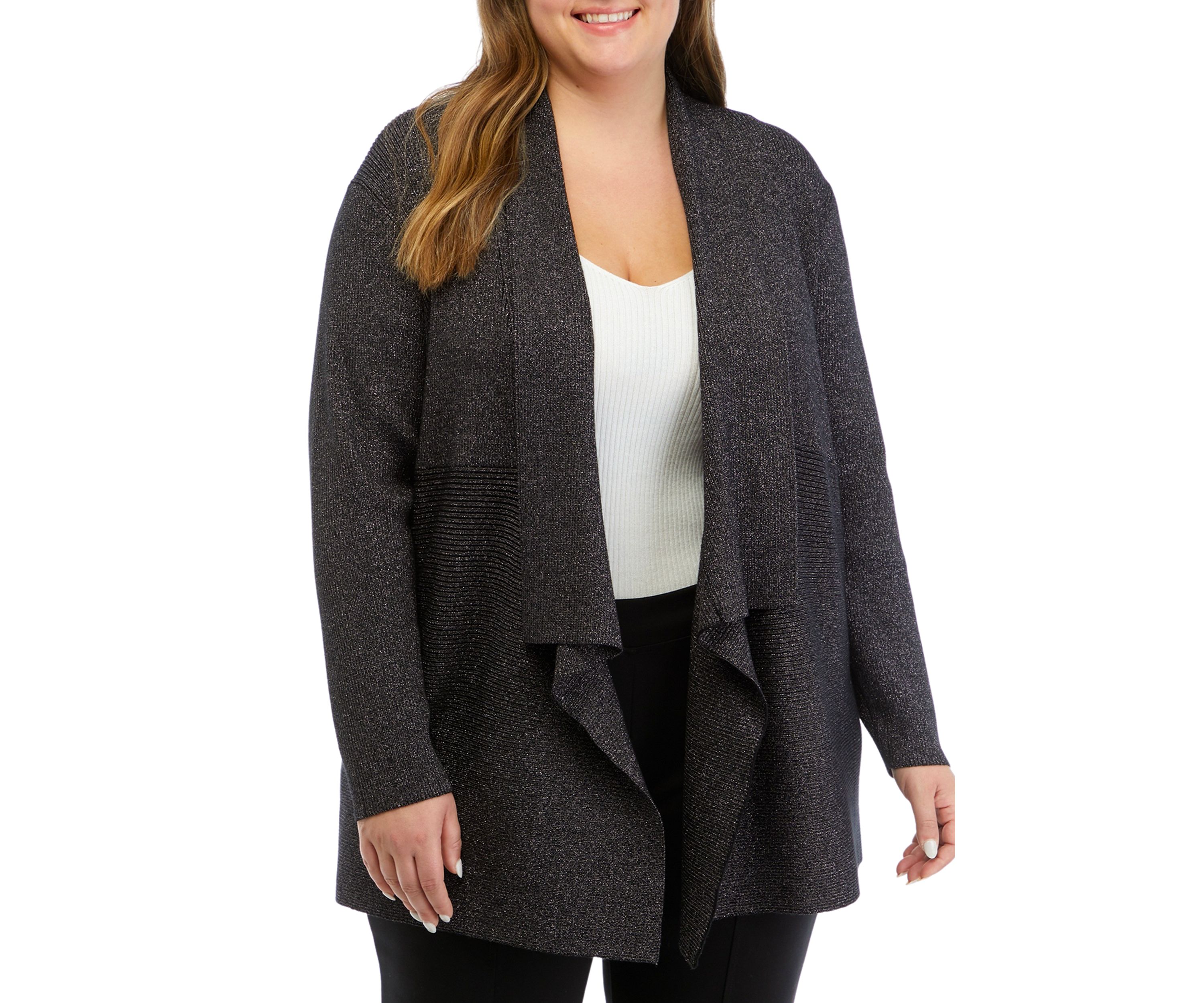 Plus Size Open Front Cardigan