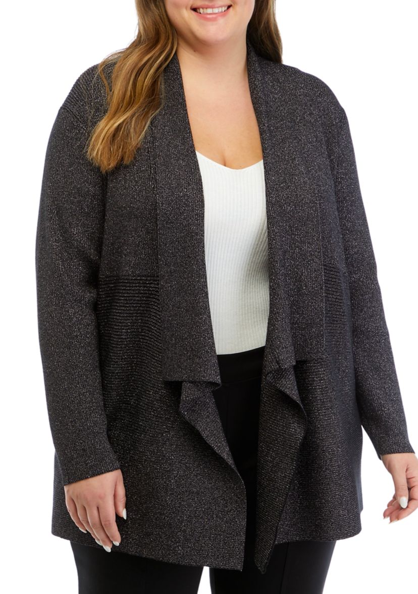 Plus Size Open Front Cardigan