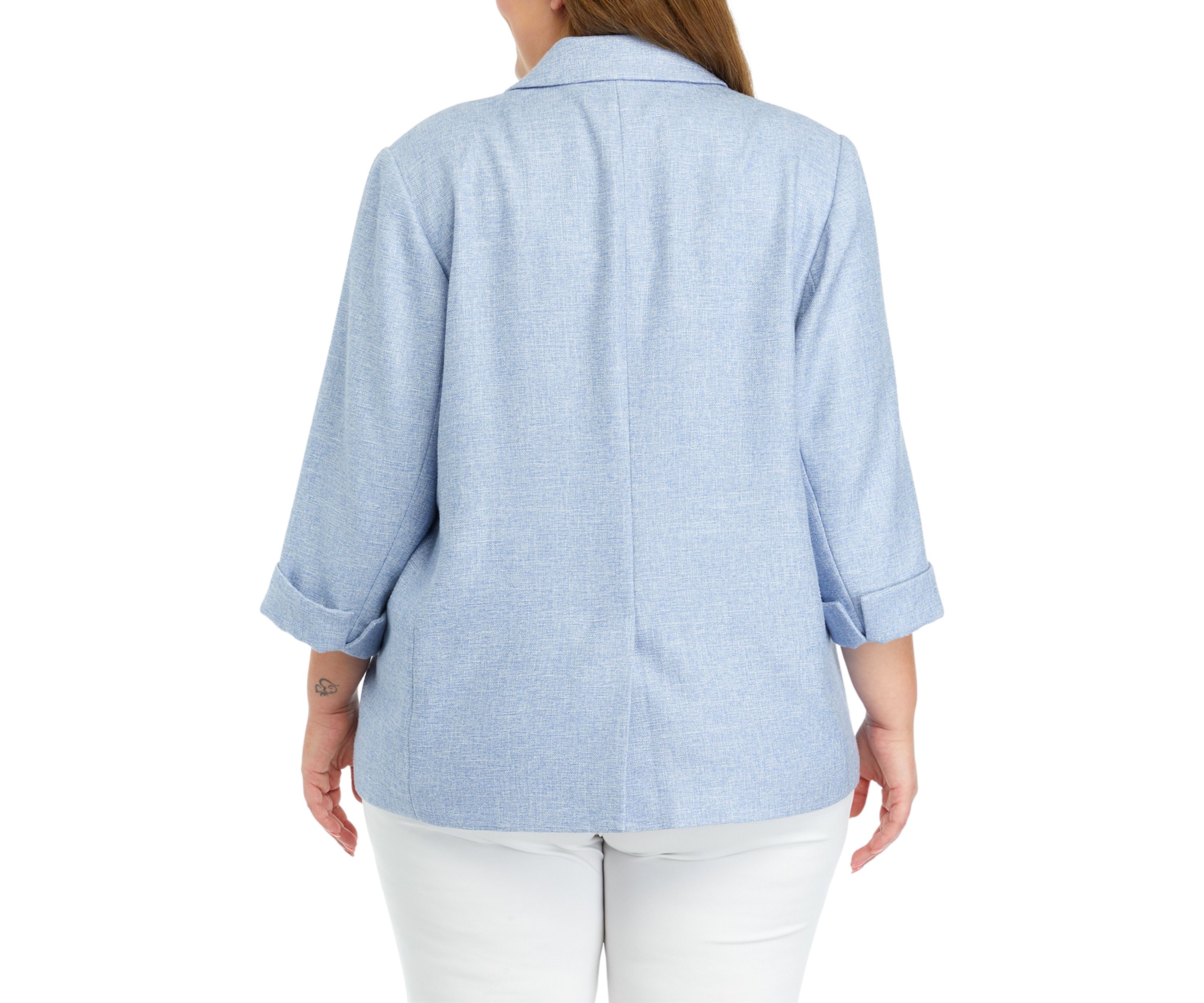 Plus Size Rolled Sleeve Blazer