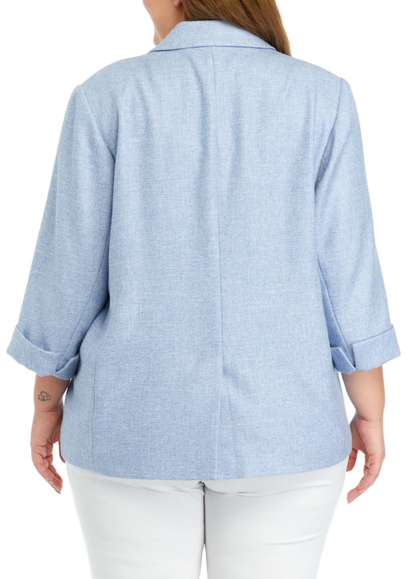 Plus Size Rolled Sleeve Blazer