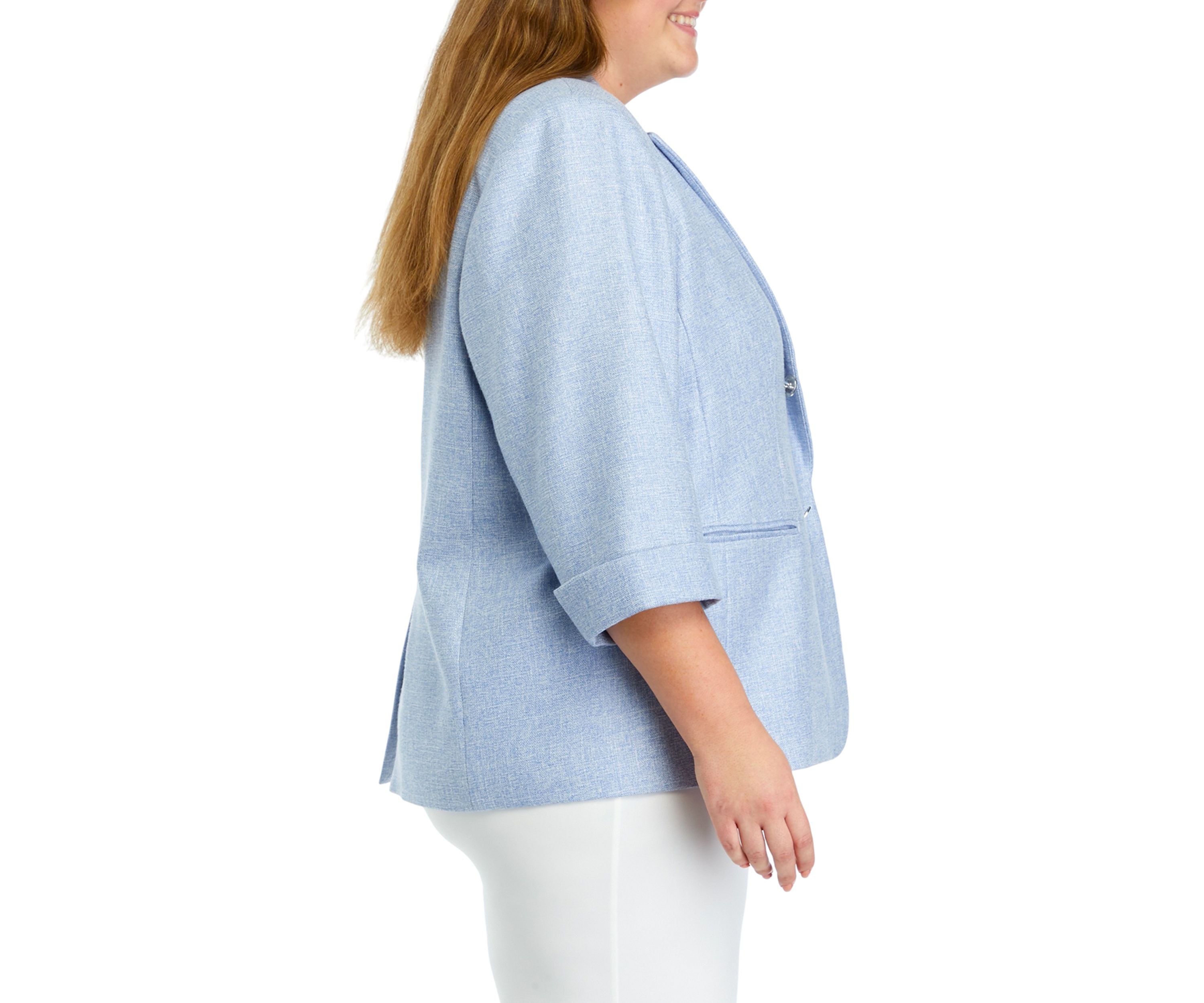Plus Size Rolled Sleeve Blazer