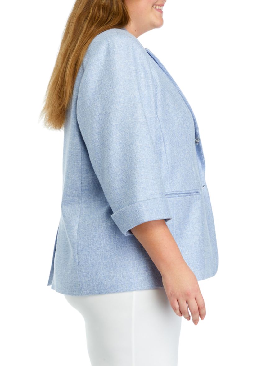 Plus Size Rolled Sleeve Blazer
