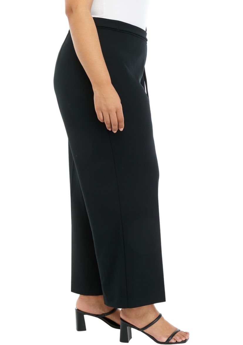 Plus Size Pull On Belted Pants