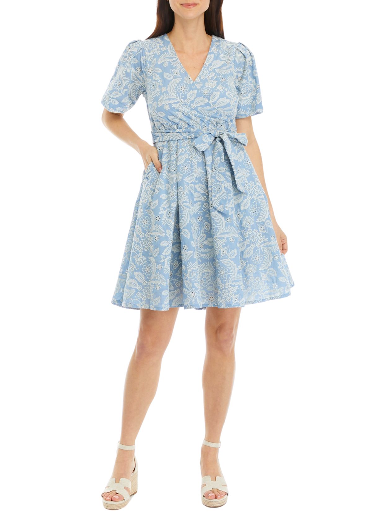 Petite Eyelet Midi Dress 