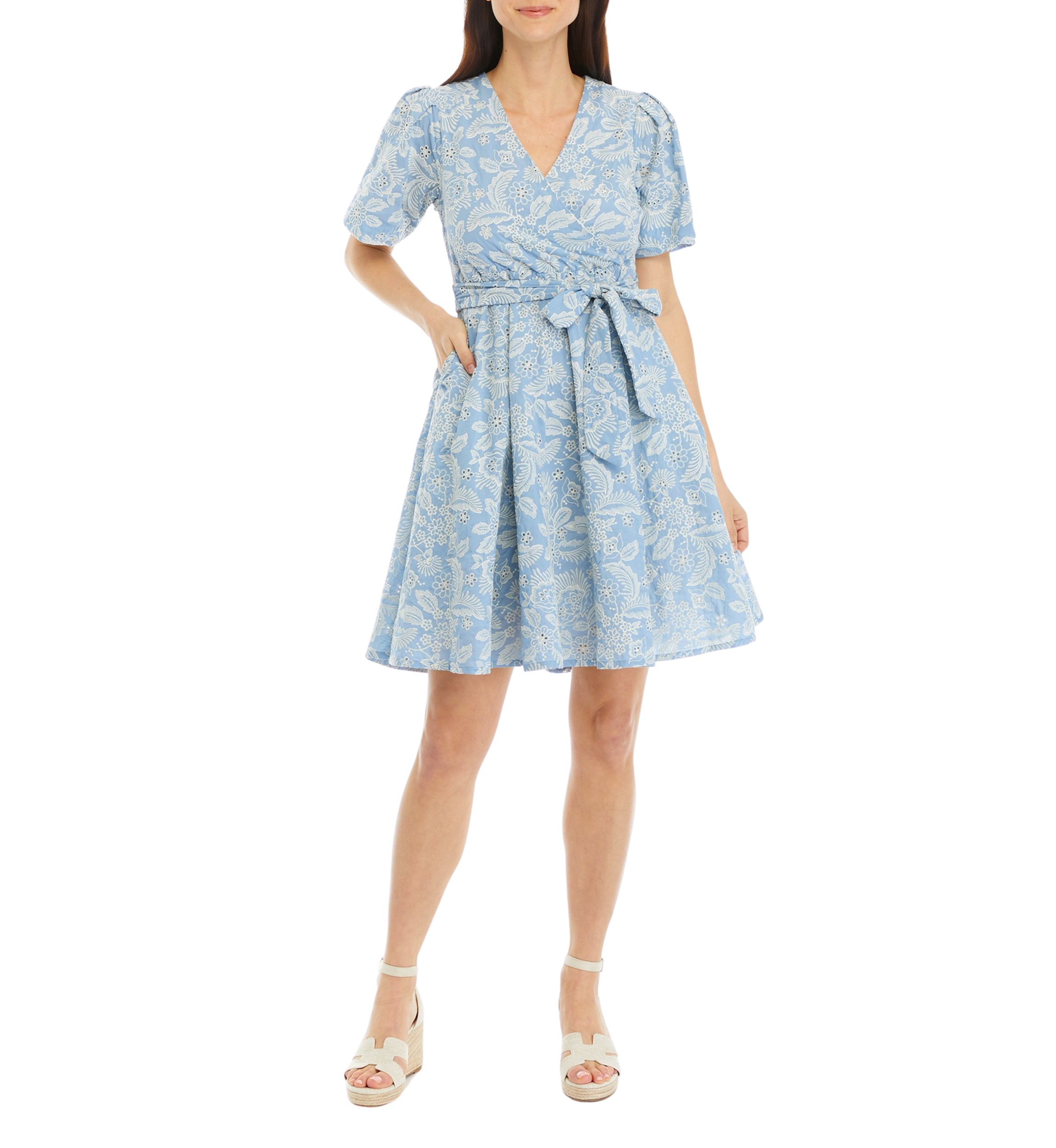 Petite Eyelet Midi Dress 