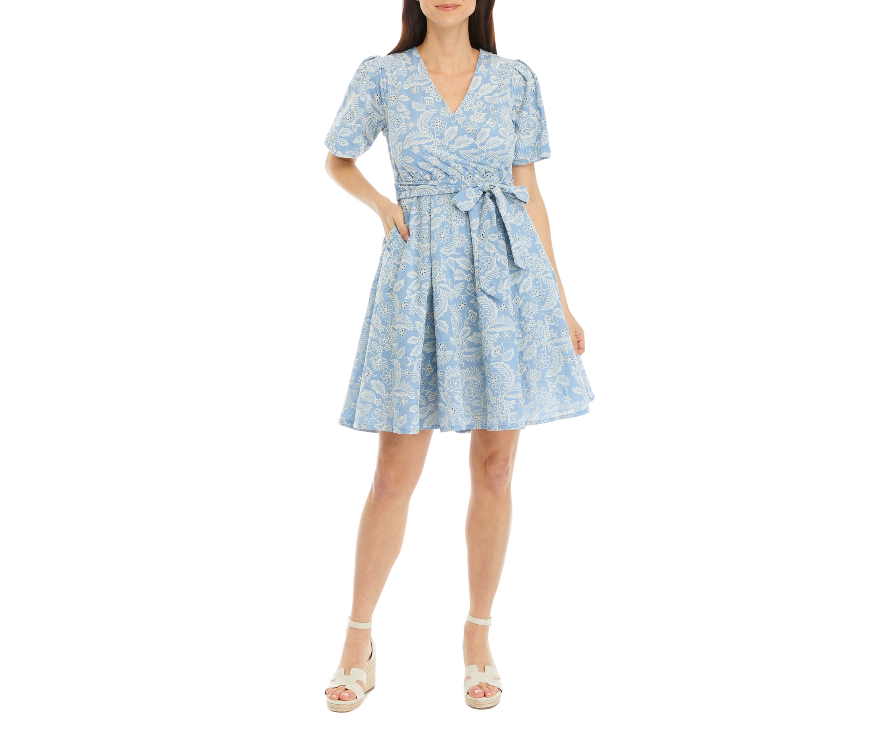 Petite Eyelet Midi Dress 