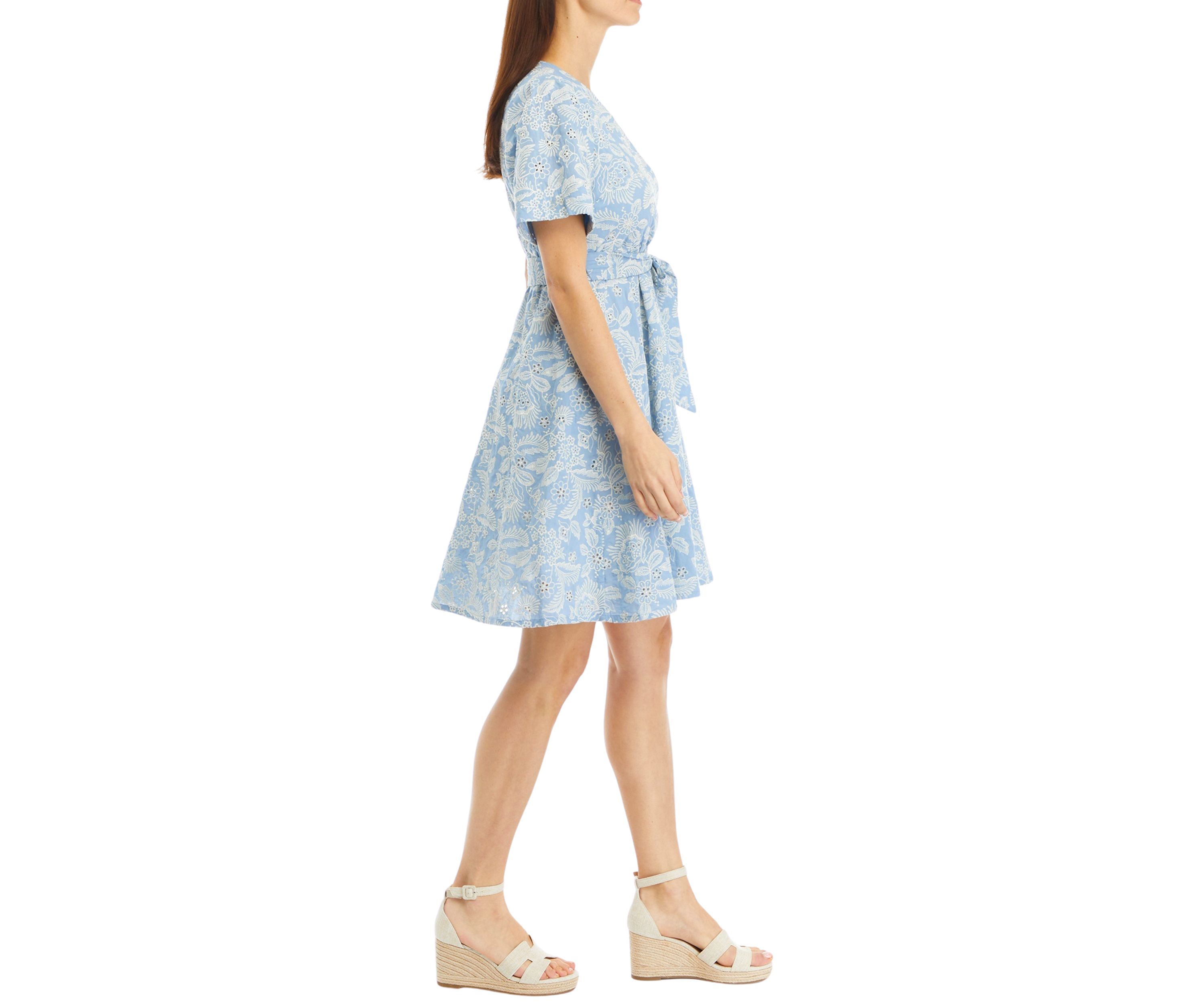 Petite Eyelet Midi Dress 