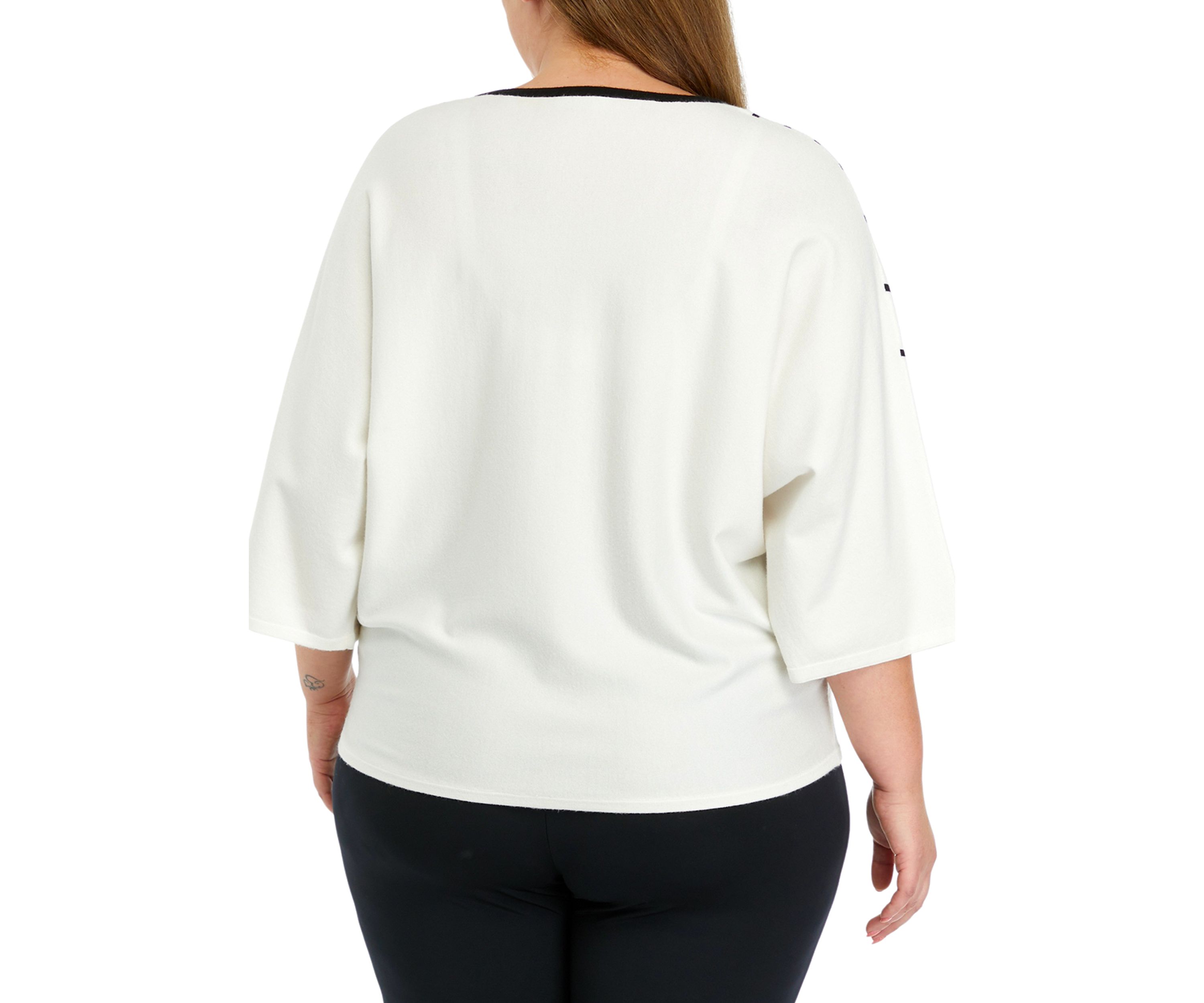 Plus Size Dolman Stripe Sweater