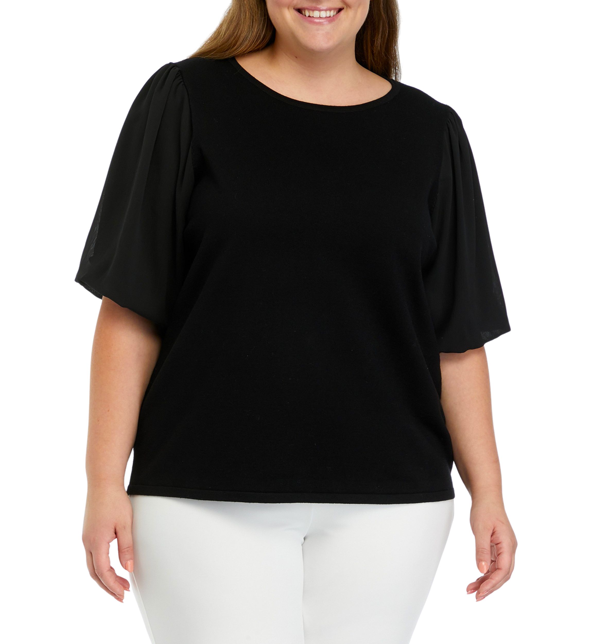 Plus Size Woven Mix Blouse