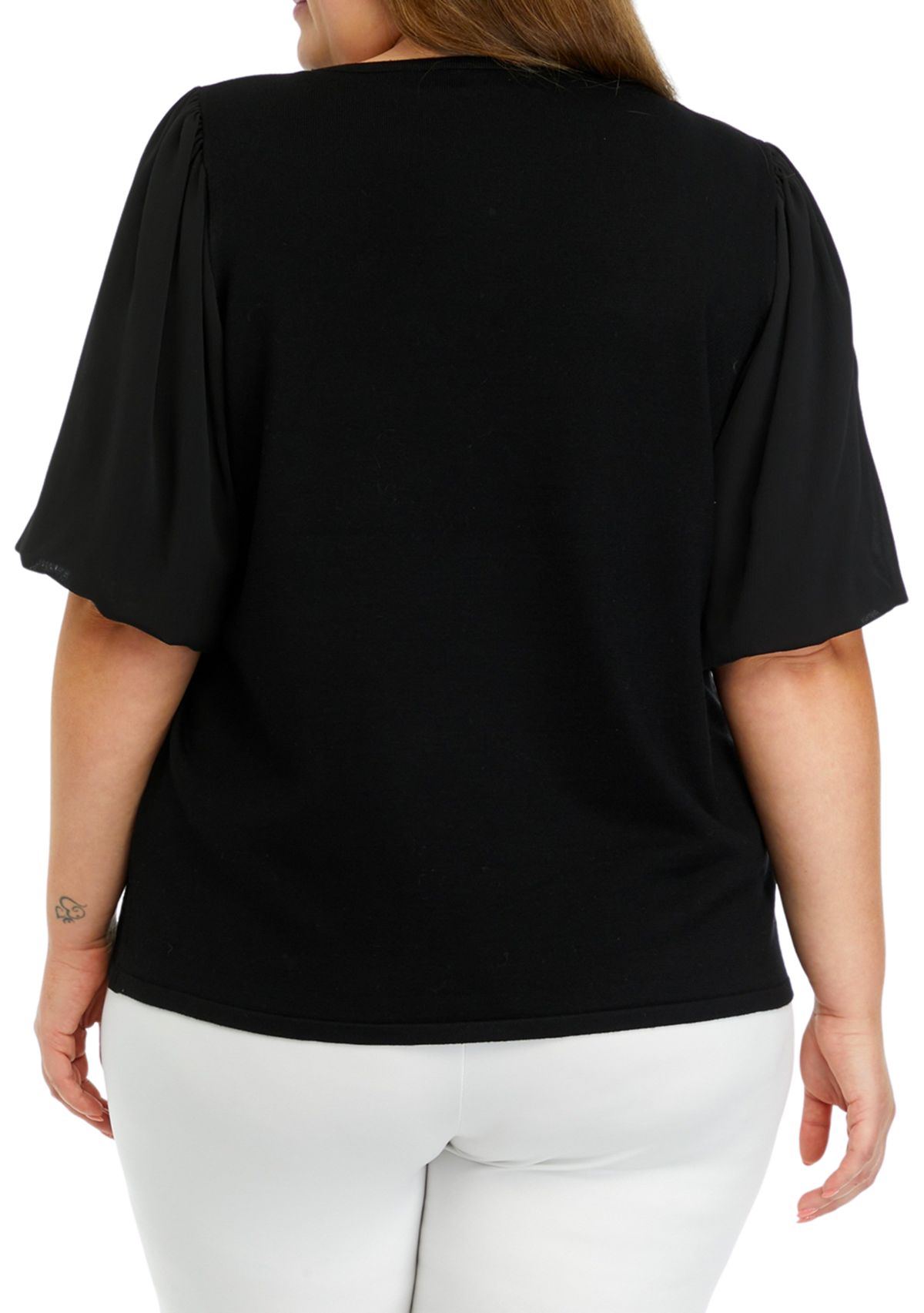 Plus Size Woven Mix Blouse