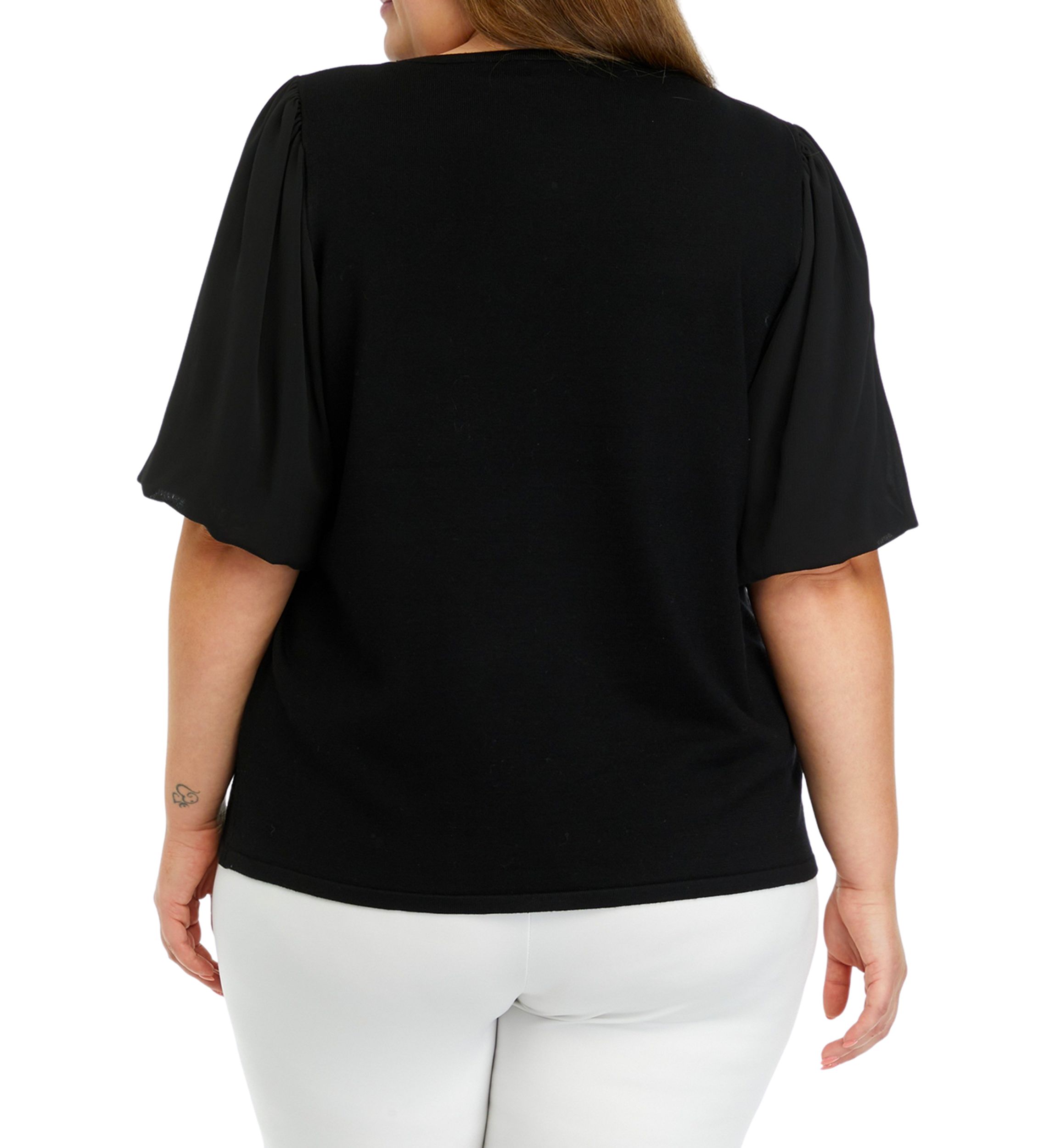 Plus Size Woven Mix Blouse