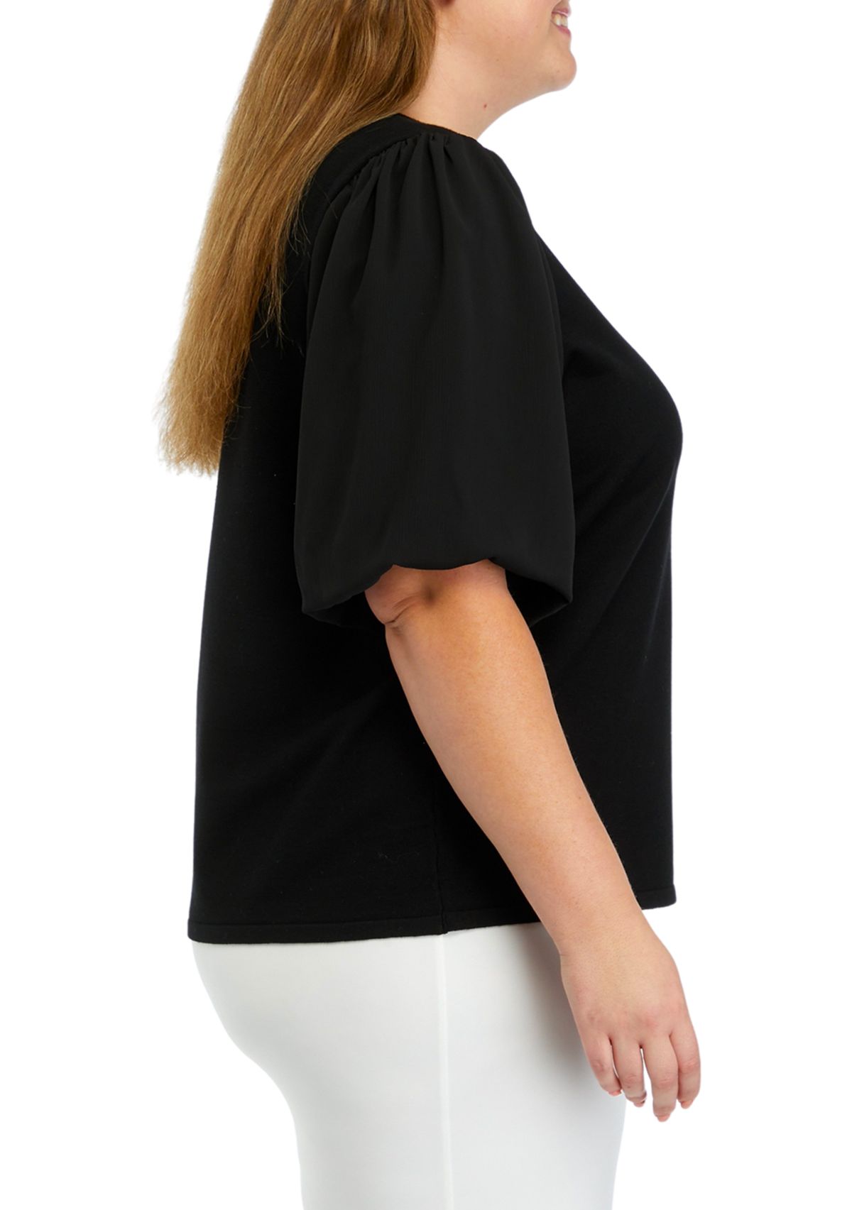 Plus Size Woven Mix Blouse