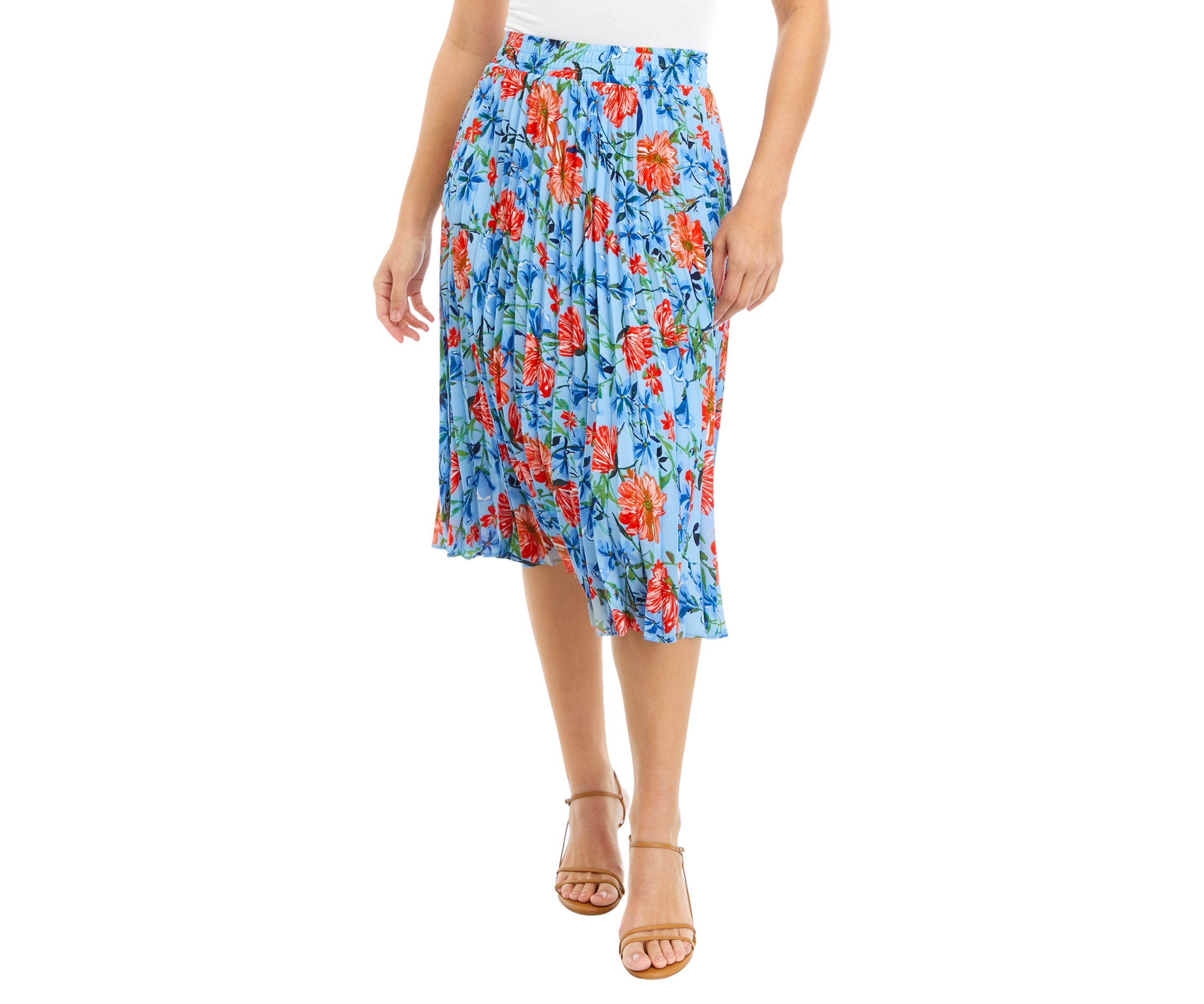 Petite Pull On Pleated Skirt 