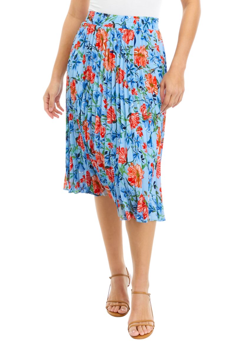 Petite Pull On Pleated Skirt 