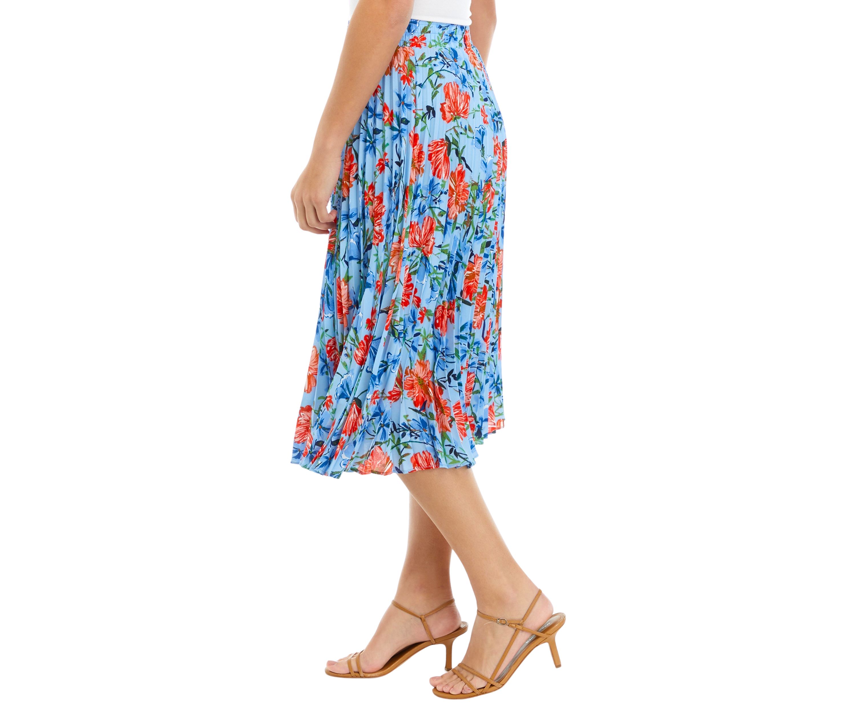 Petite Pull On Pleated Skirt 