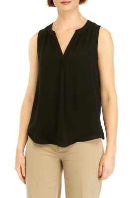 Women's Sleeveless Split Neck Blouse