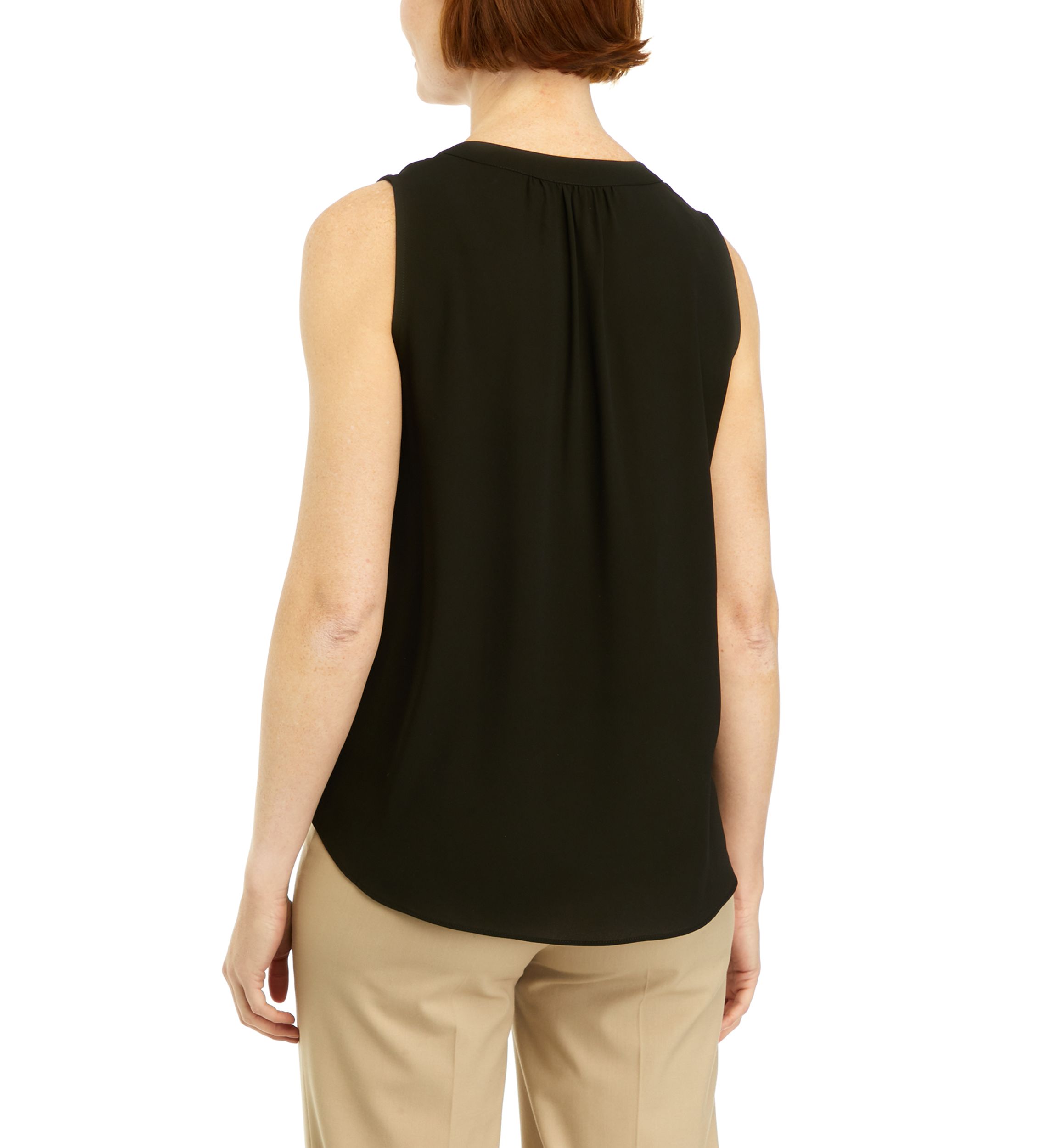 Womens Sleeveless Split Neck Blouse