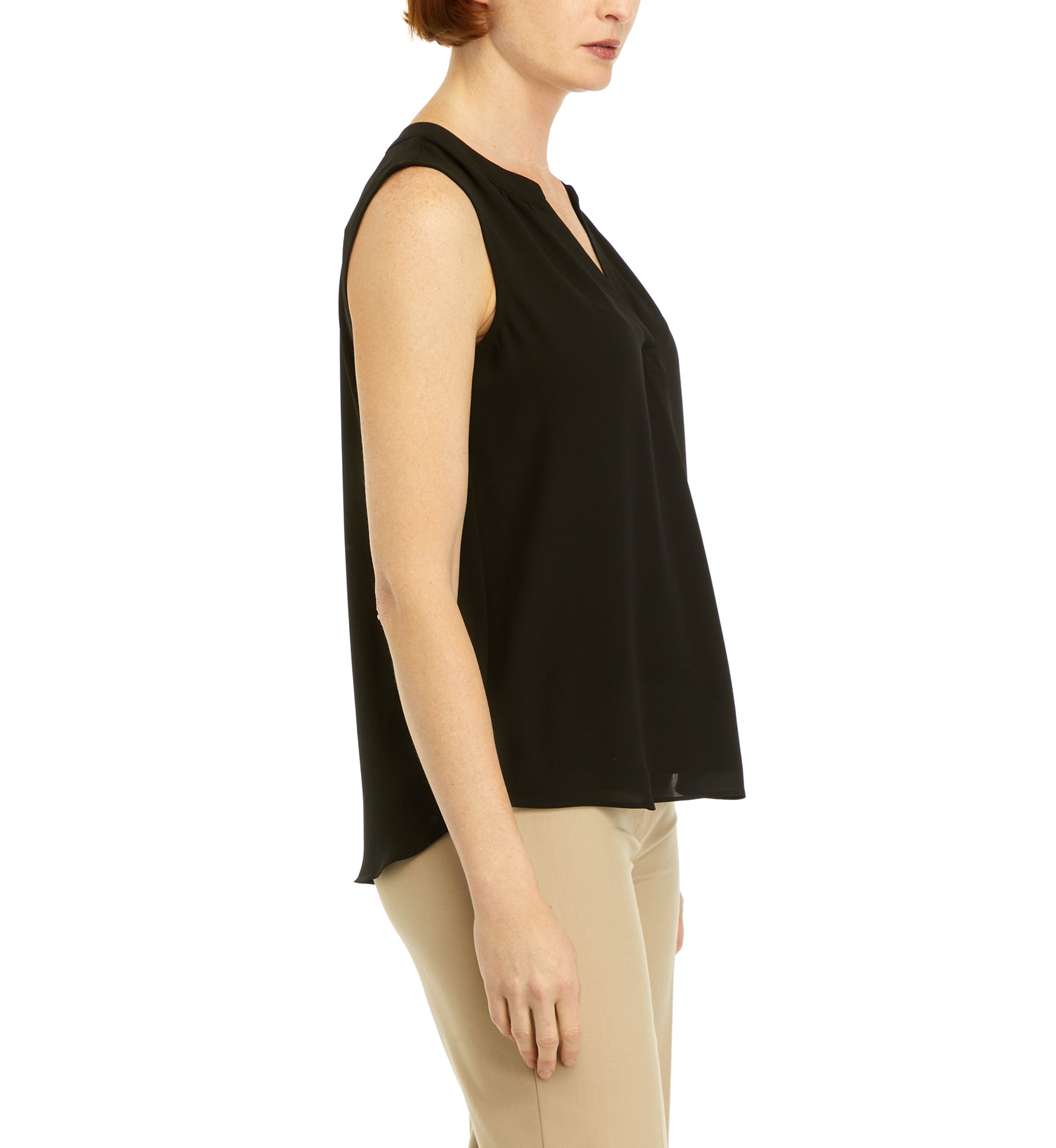 Womens Sleeveless Split Neck Blouse