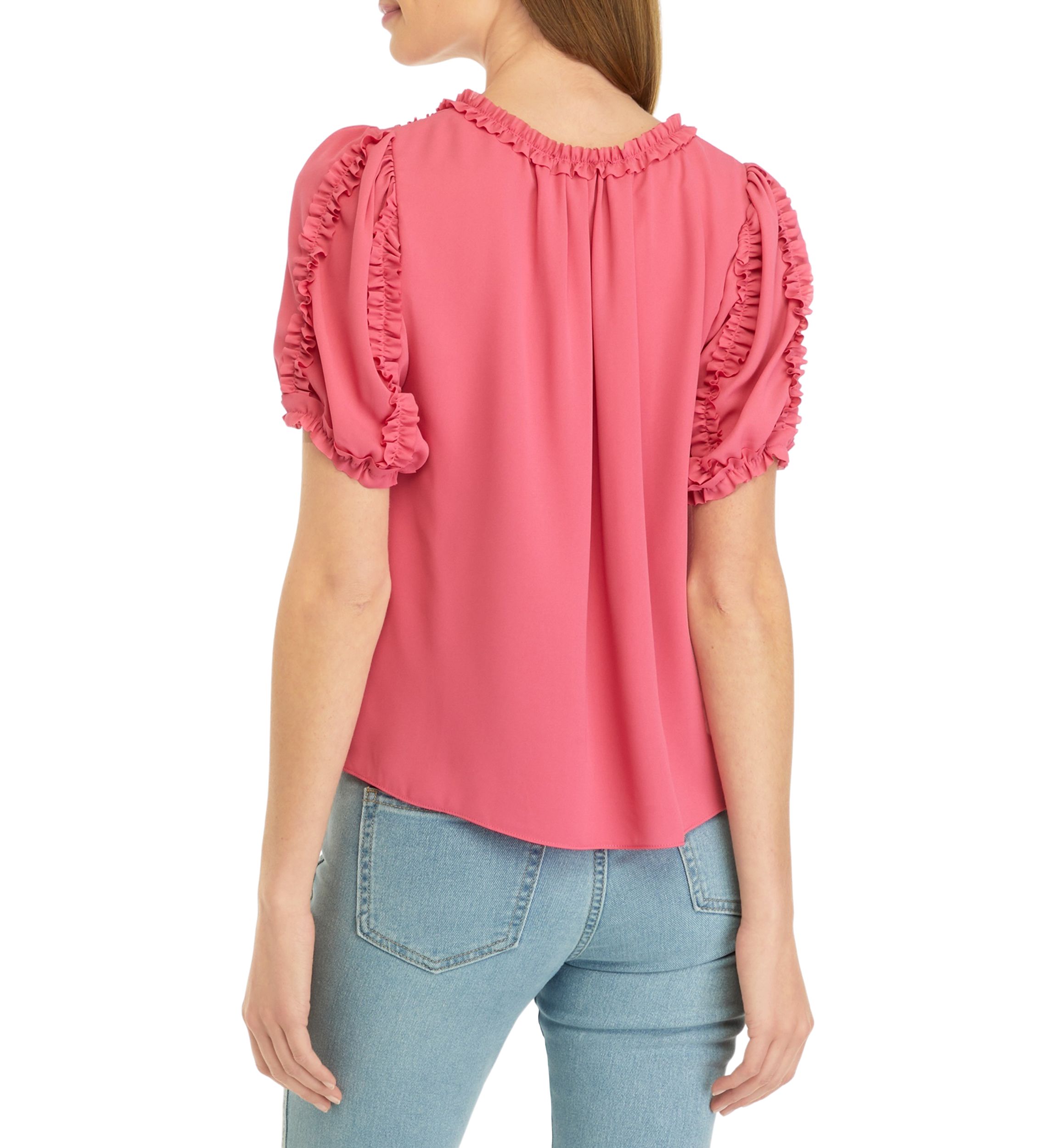 Petite Ruffle Trim Blouse