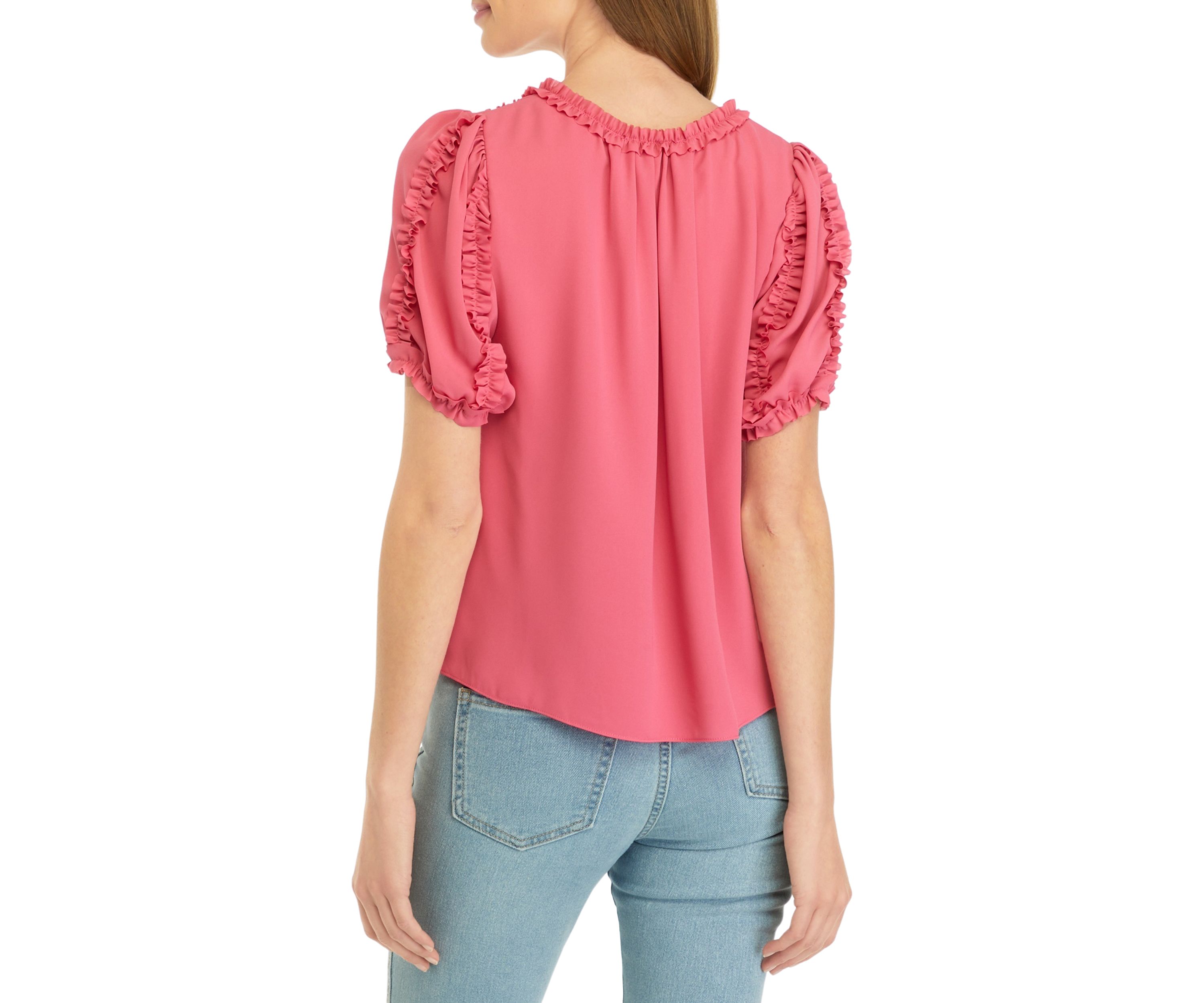 Petite Ruffle Trim Blouse