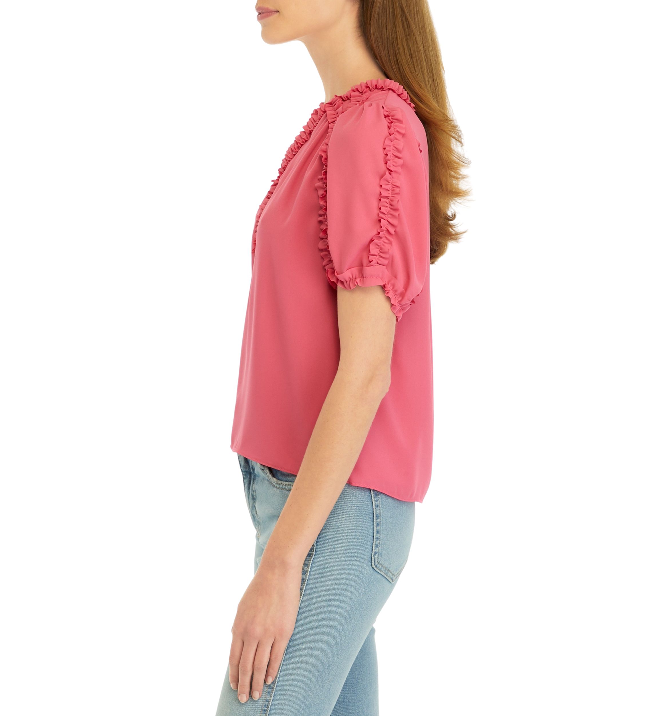 Petite Ruffle Trim Blouse