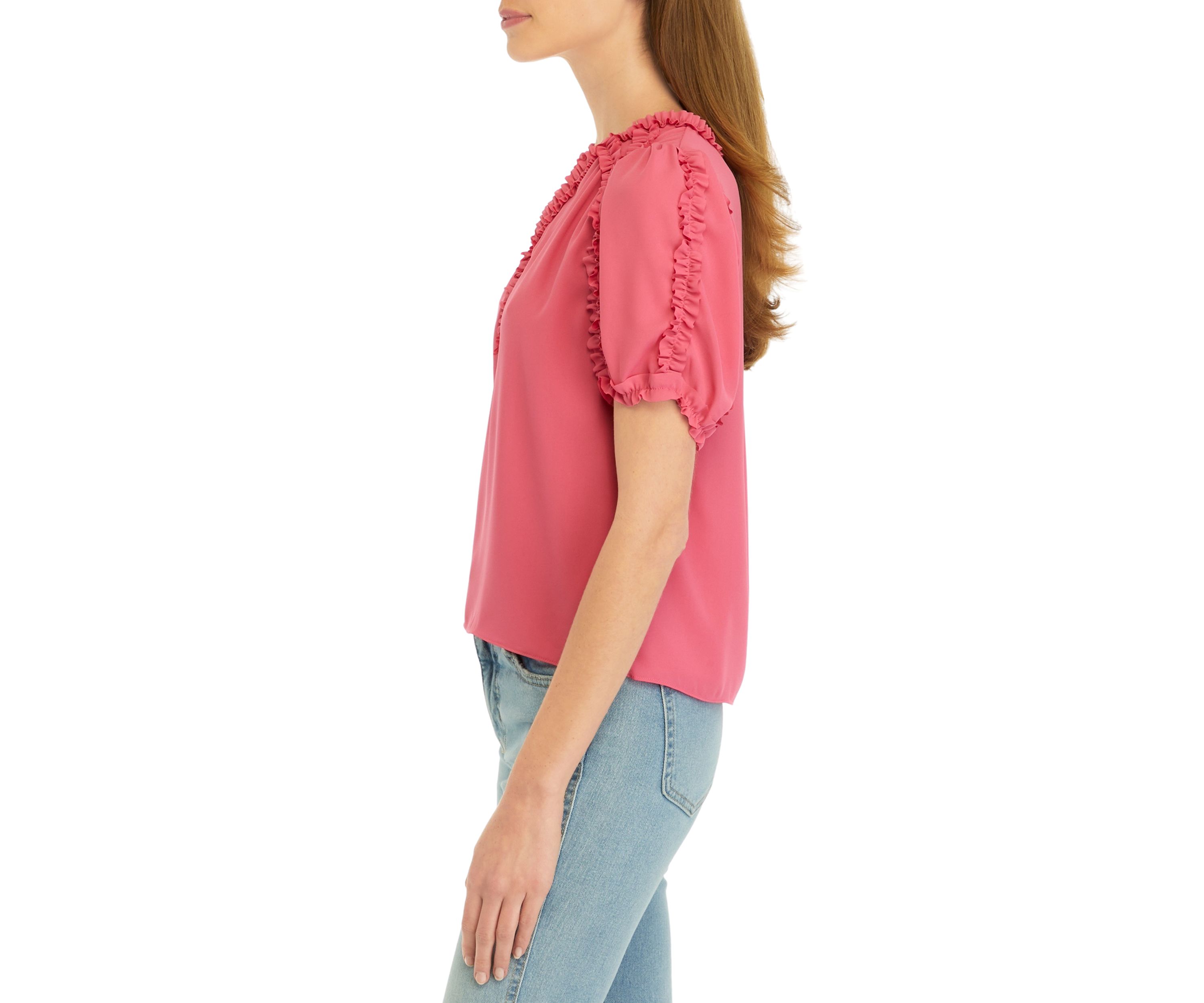 Petite Ruffle Trim Blouse
